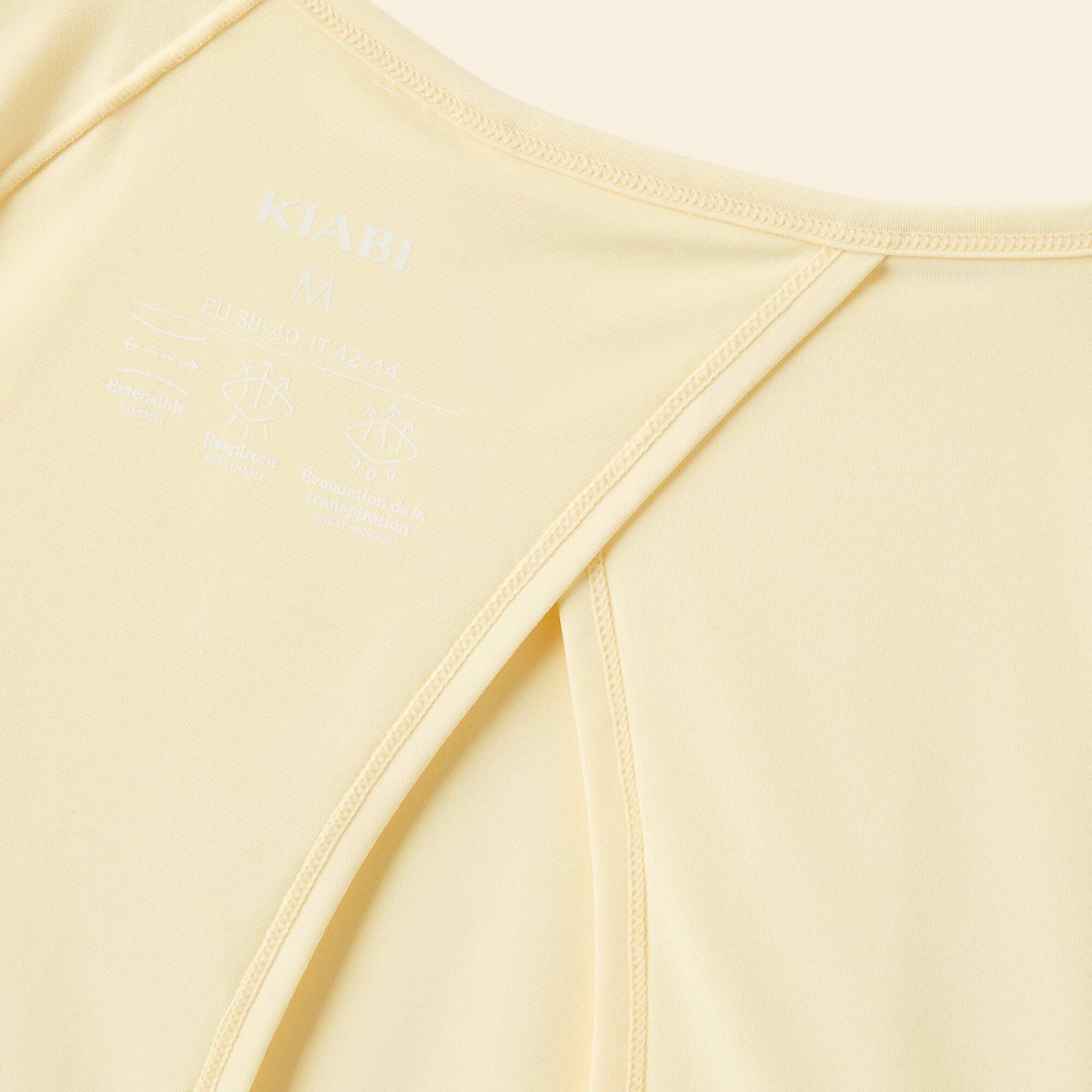 Tee-shirt fluide avec fente au dos JAUNE