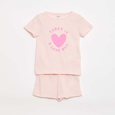 Ensemble de pyjama t-shirt + short - 2 pièces ROSE