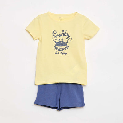Ensemble de pyjama t-shirt + short - 2 pièces JAUNE
