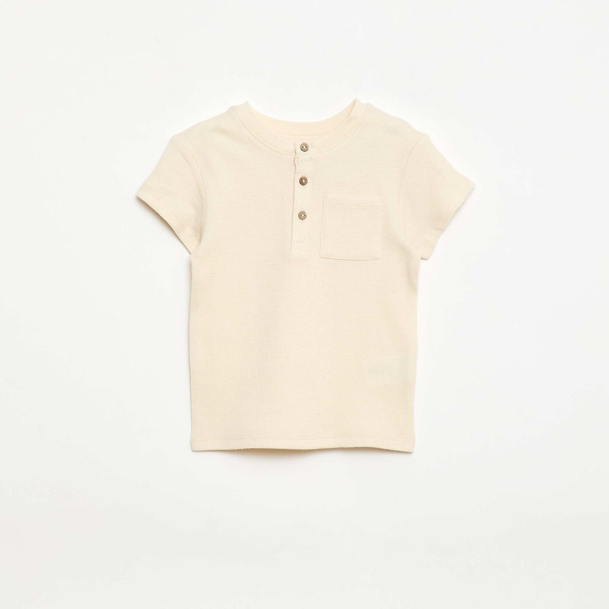Pyjama short 2 pièces en maille côtelée BLANC