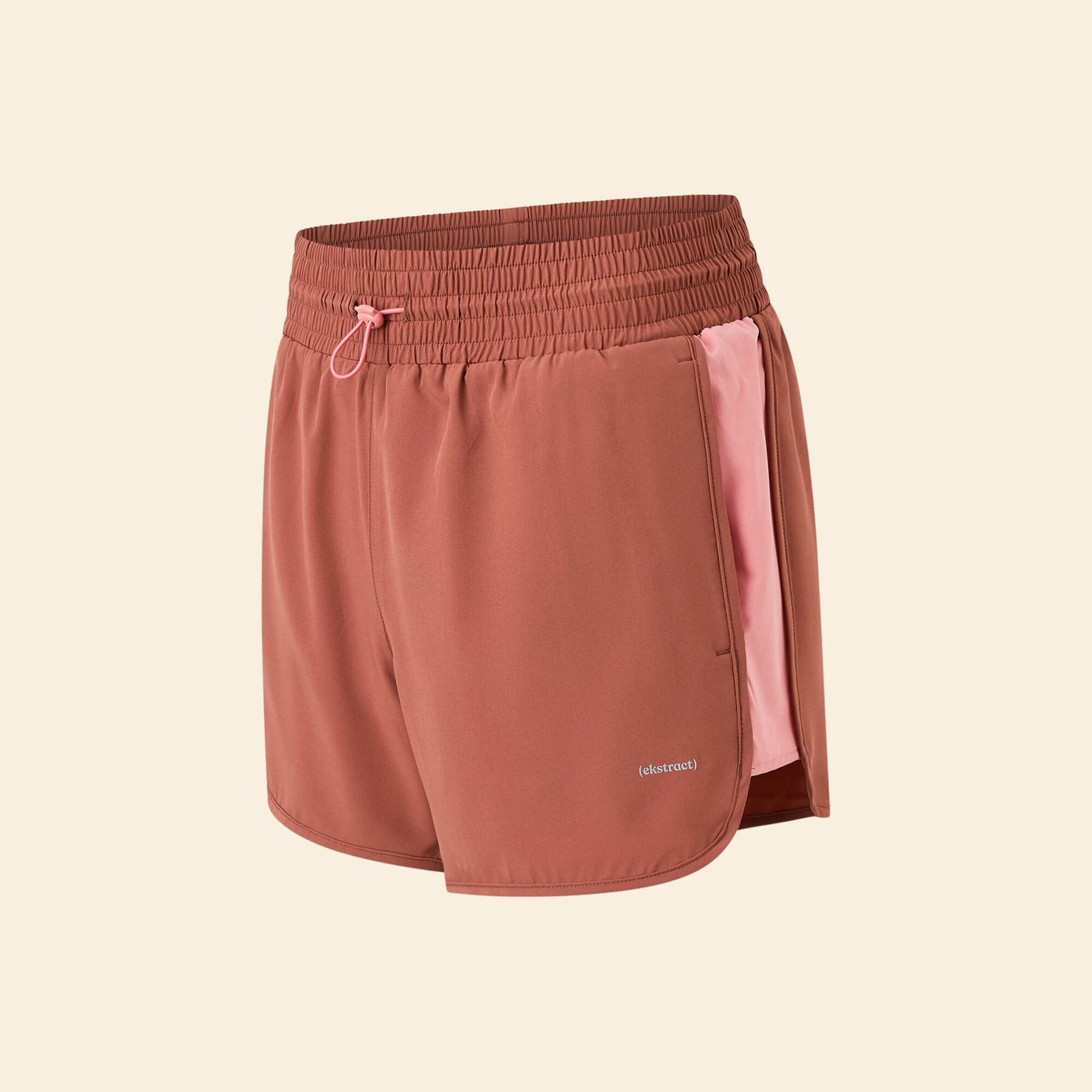 Short de sport color block MARRON
