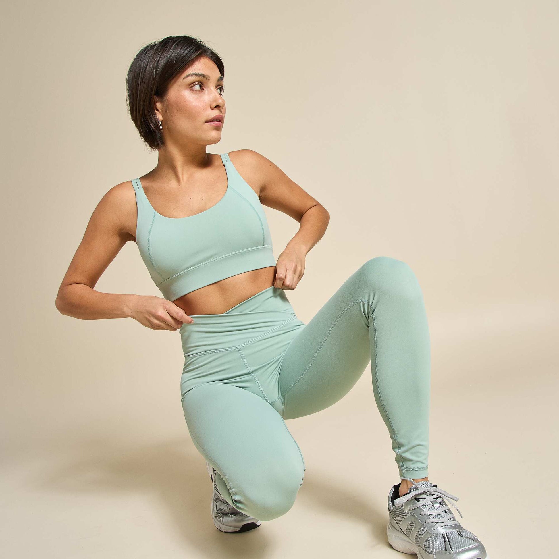 Legging de sport taille twistée VERT