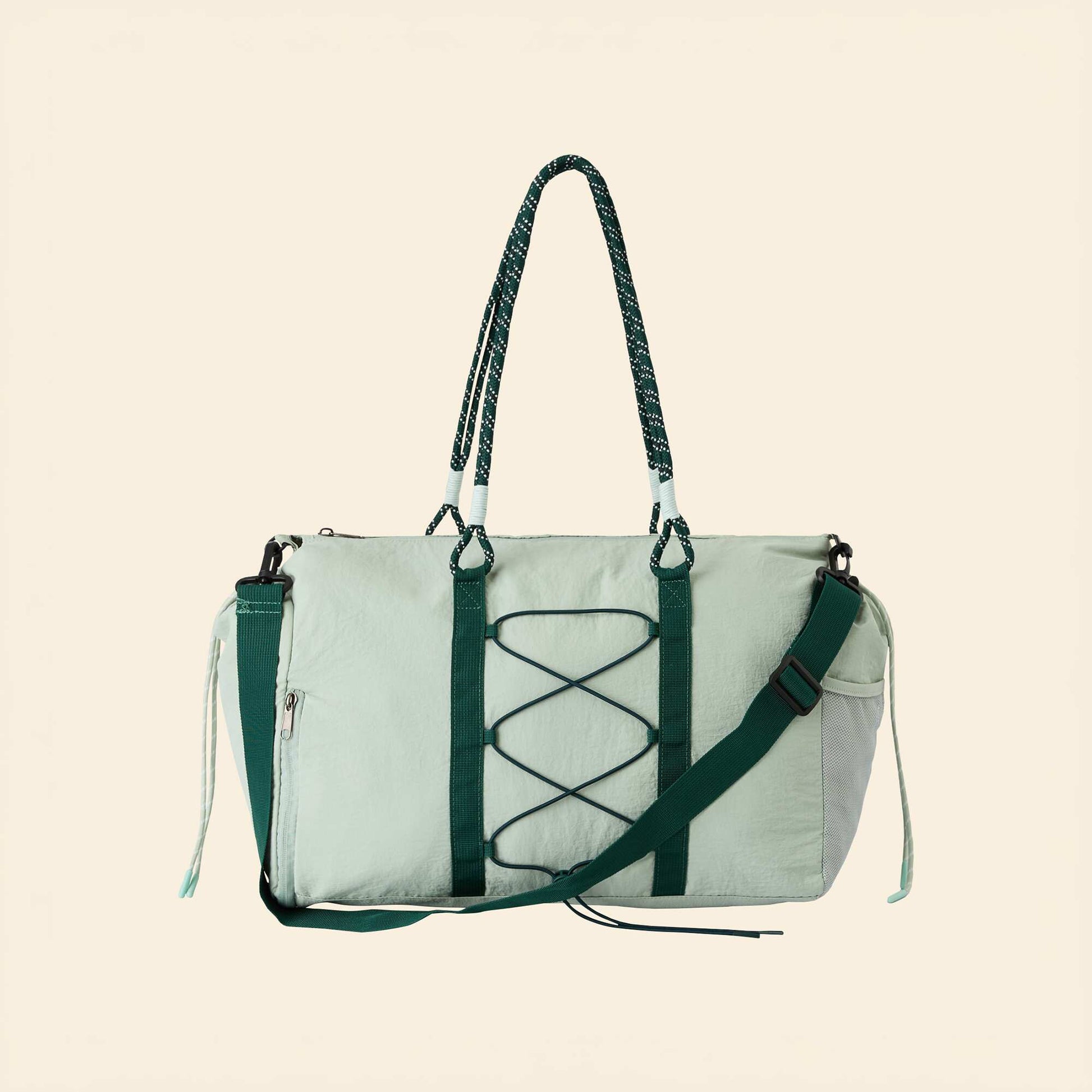 Sac de sport avec poches extérieures et rangement chaussures VERT