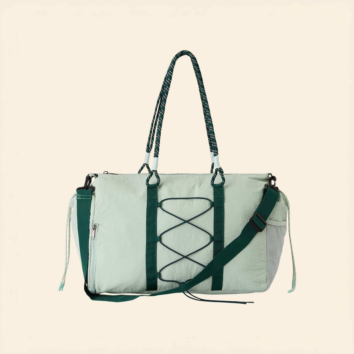 Sac de sport avec poches extérieures et rangement chaussures VERT