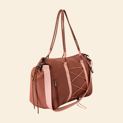 Sac de sport avec poches extérieures et rangement chaussures MARRON