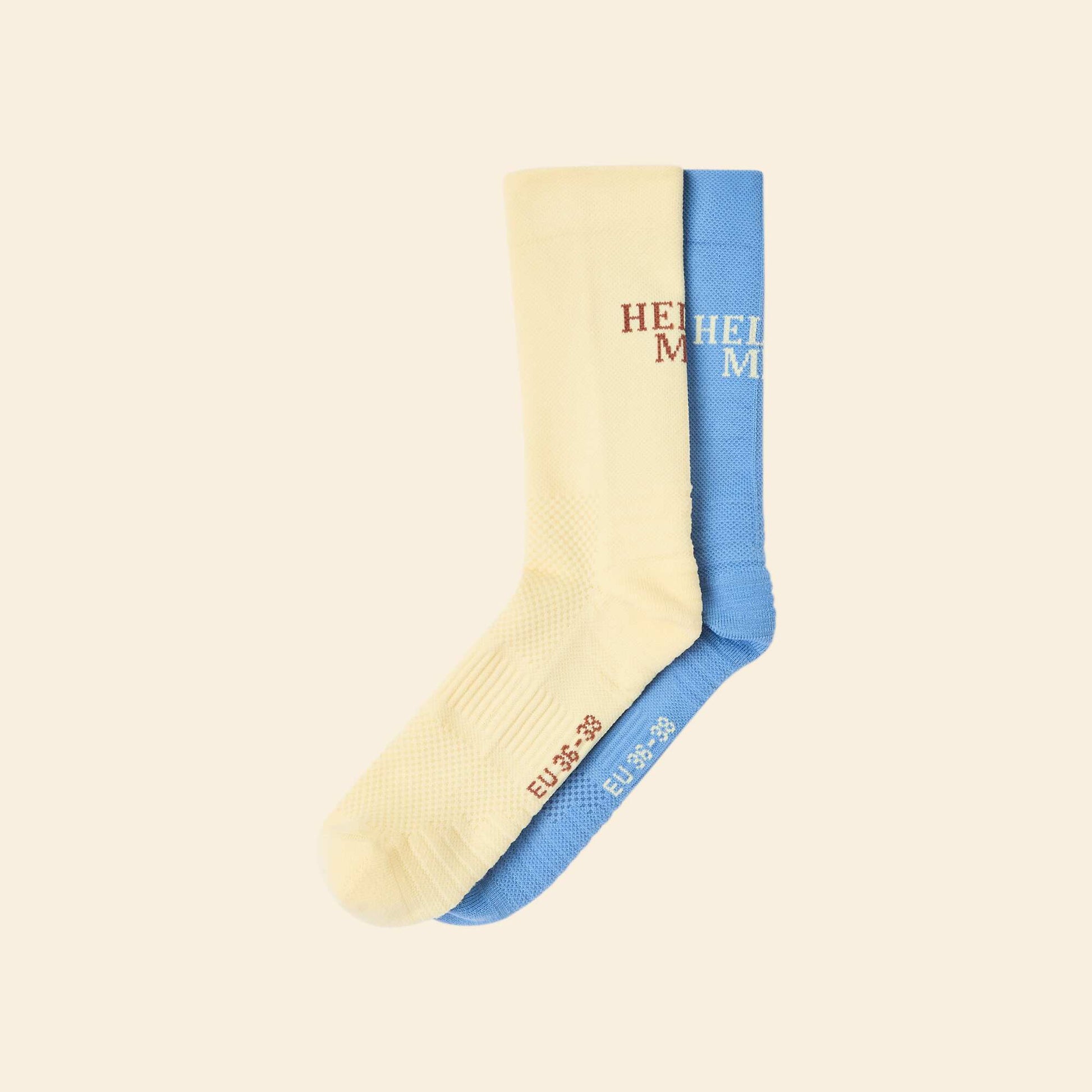 Lot de 2 paires de chaussettes hautes de sport JAUNE