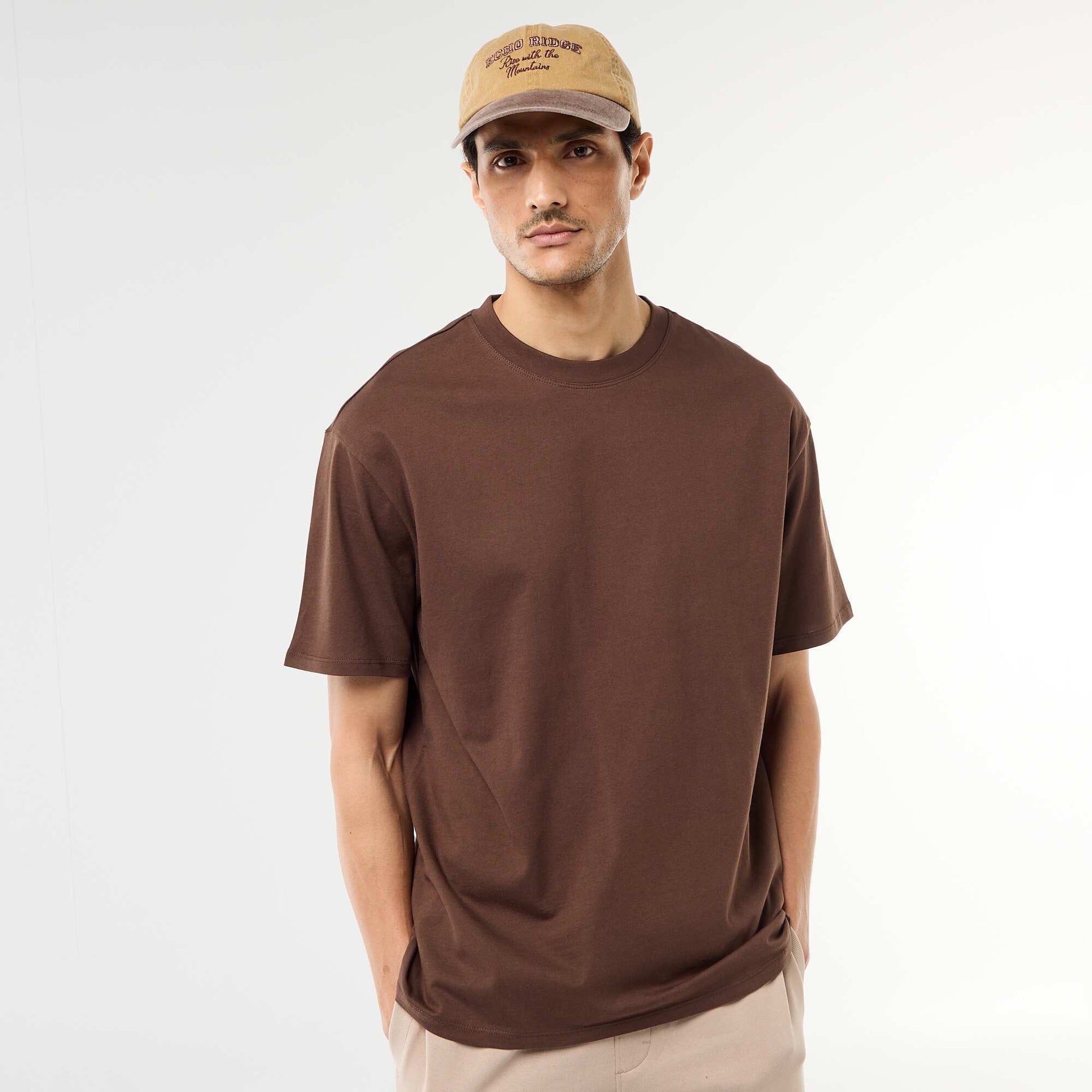 Tee-shirt uni confort fit / oversize MARRON