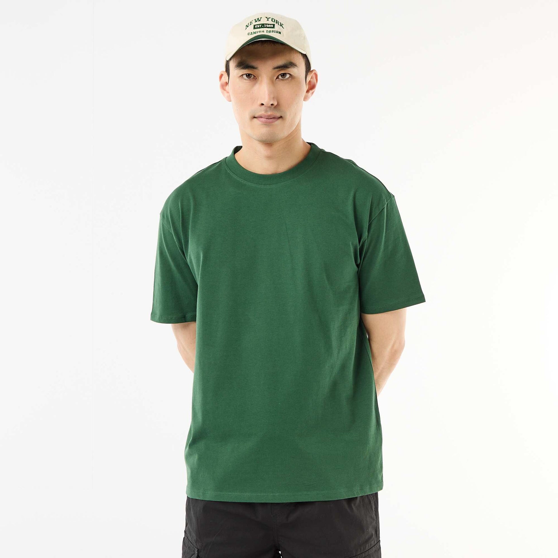 Tee-shirt uni confort fit / oversize VERT