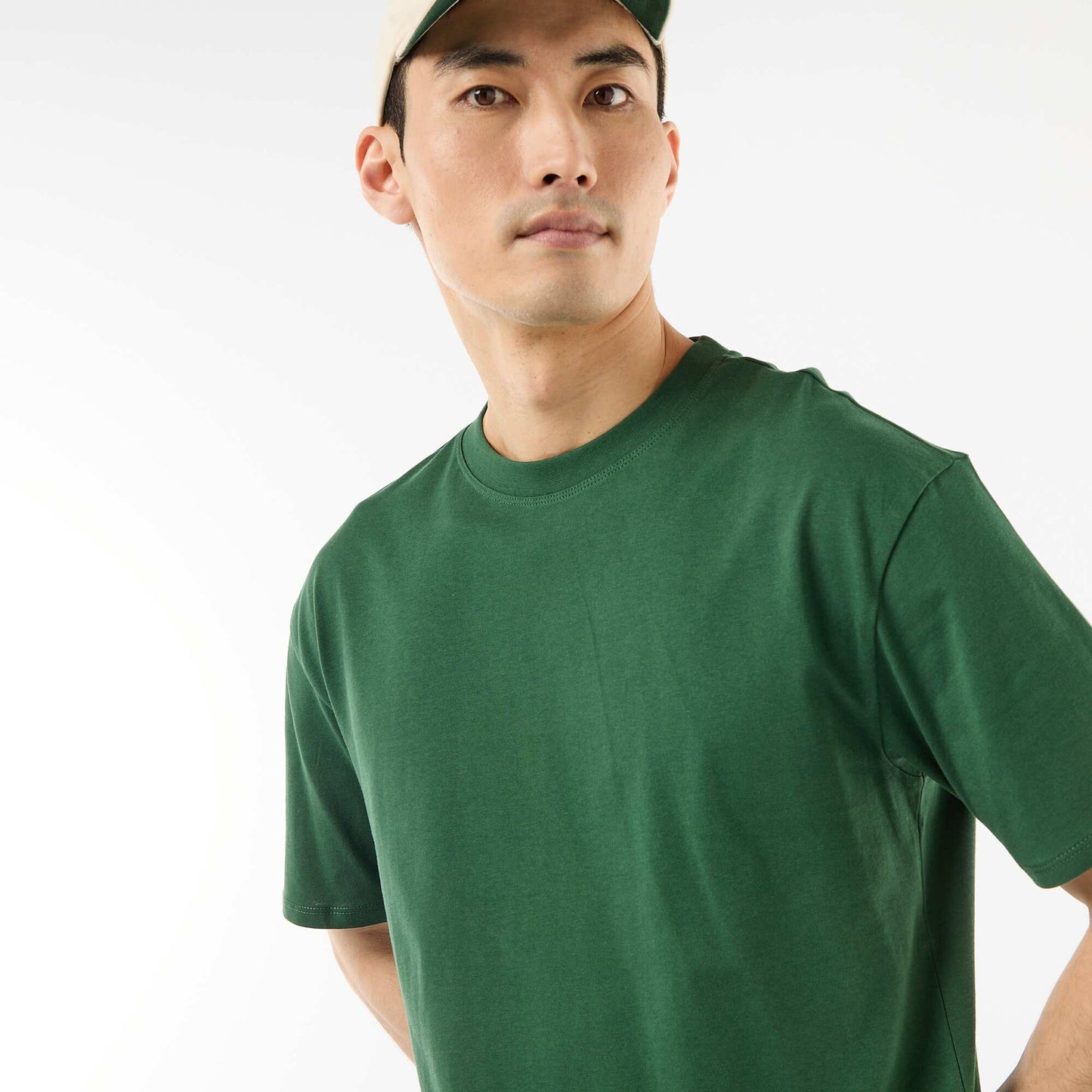 Tee-shirt uni confort fit / oversize VERT