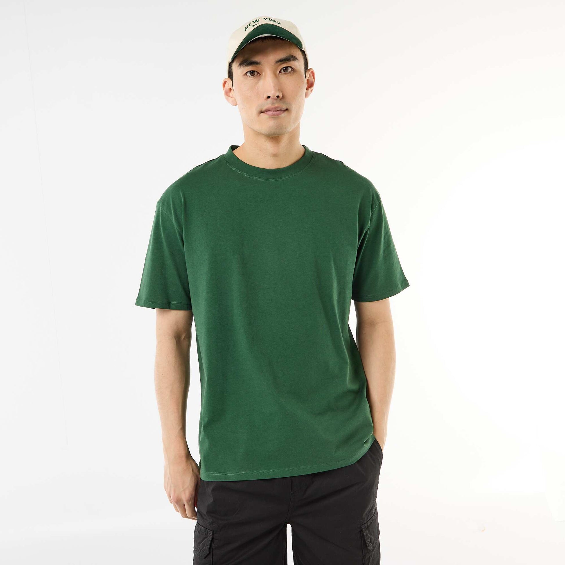 Tee-shirt uni confort fit / oversize VERT