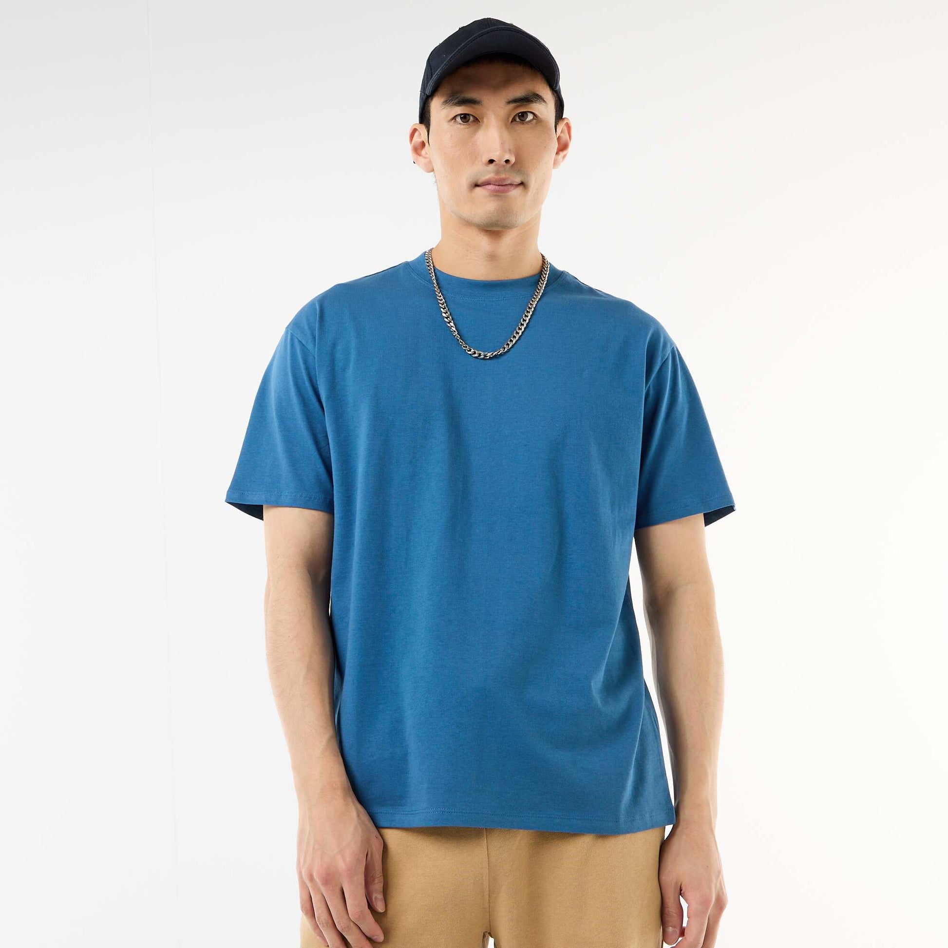 Tee-shirt uni confort fit / oversize BLEU
