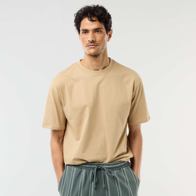 Tee-shirt uni confort fit / oversize BEIGE
