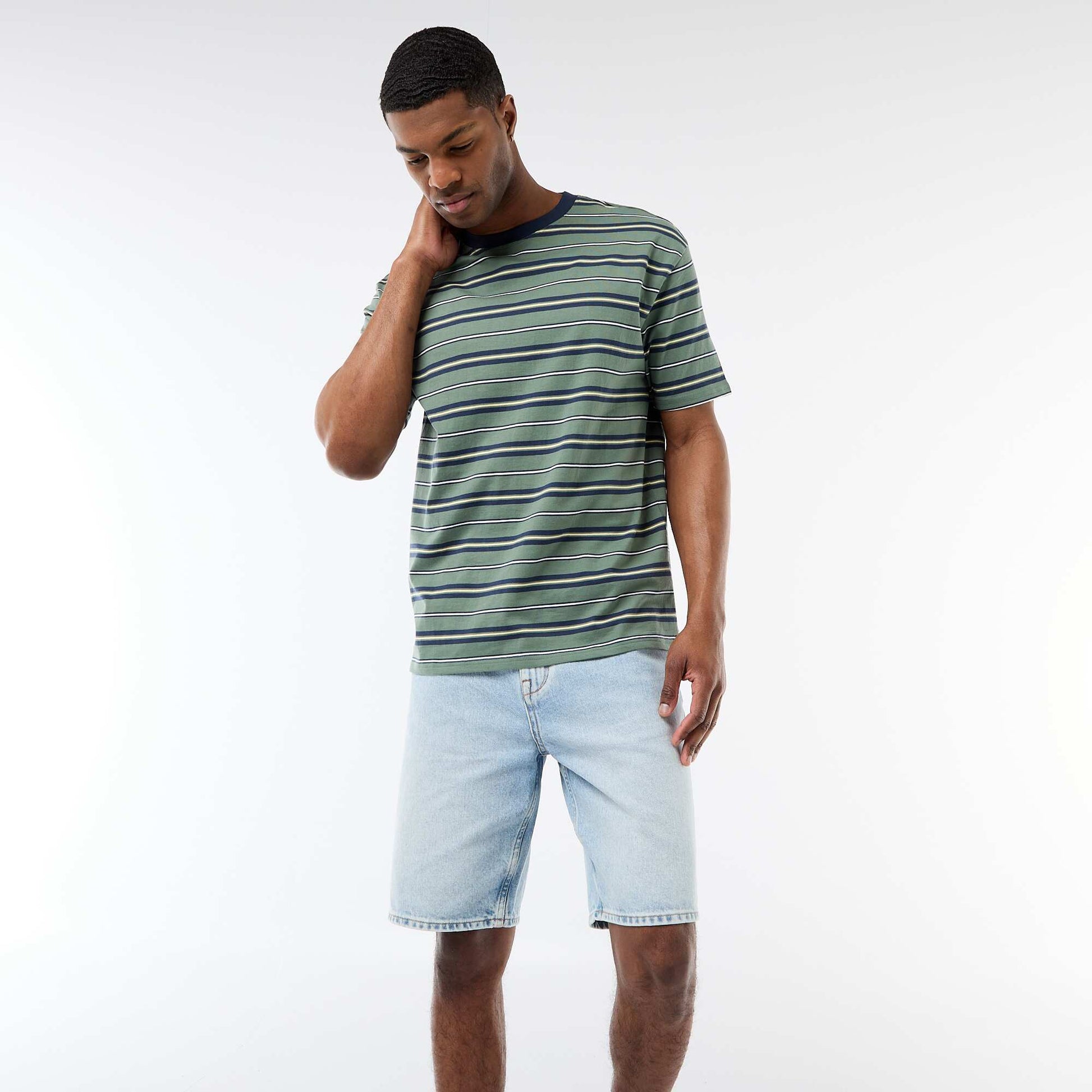 Tee-shirt basique rayé VERT