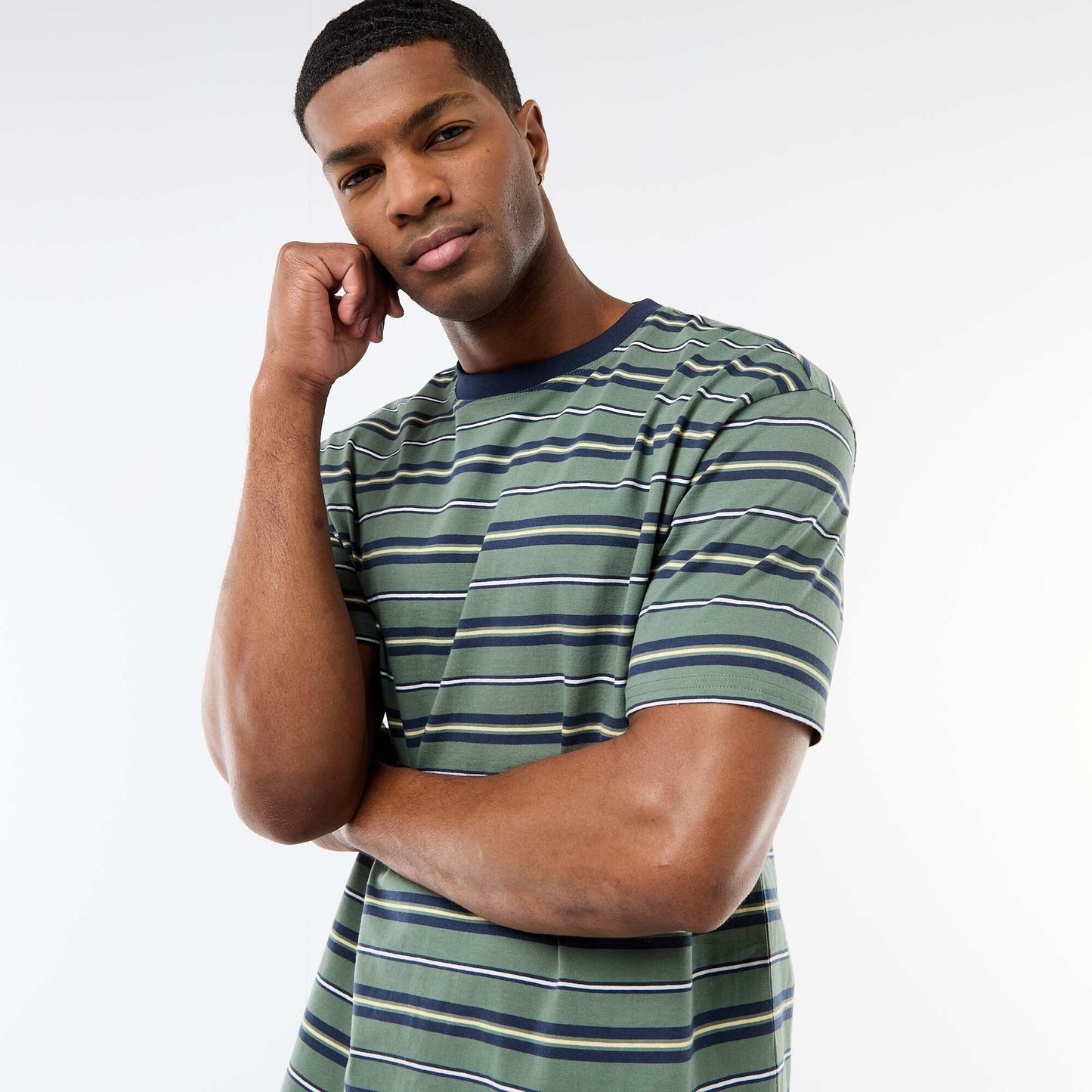Tee-shirt basique rayé VERT