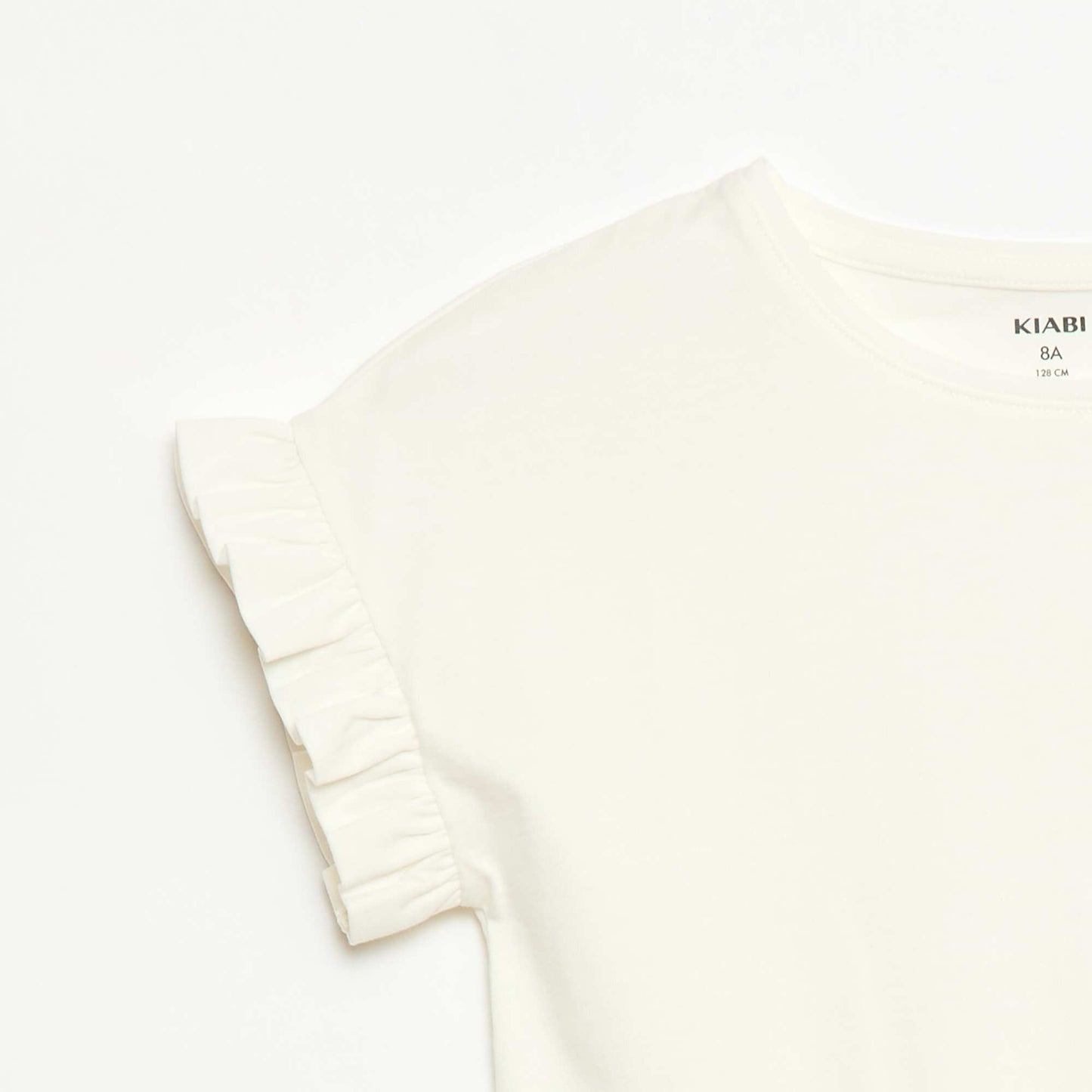 T-shirt à manches volantes BLANC