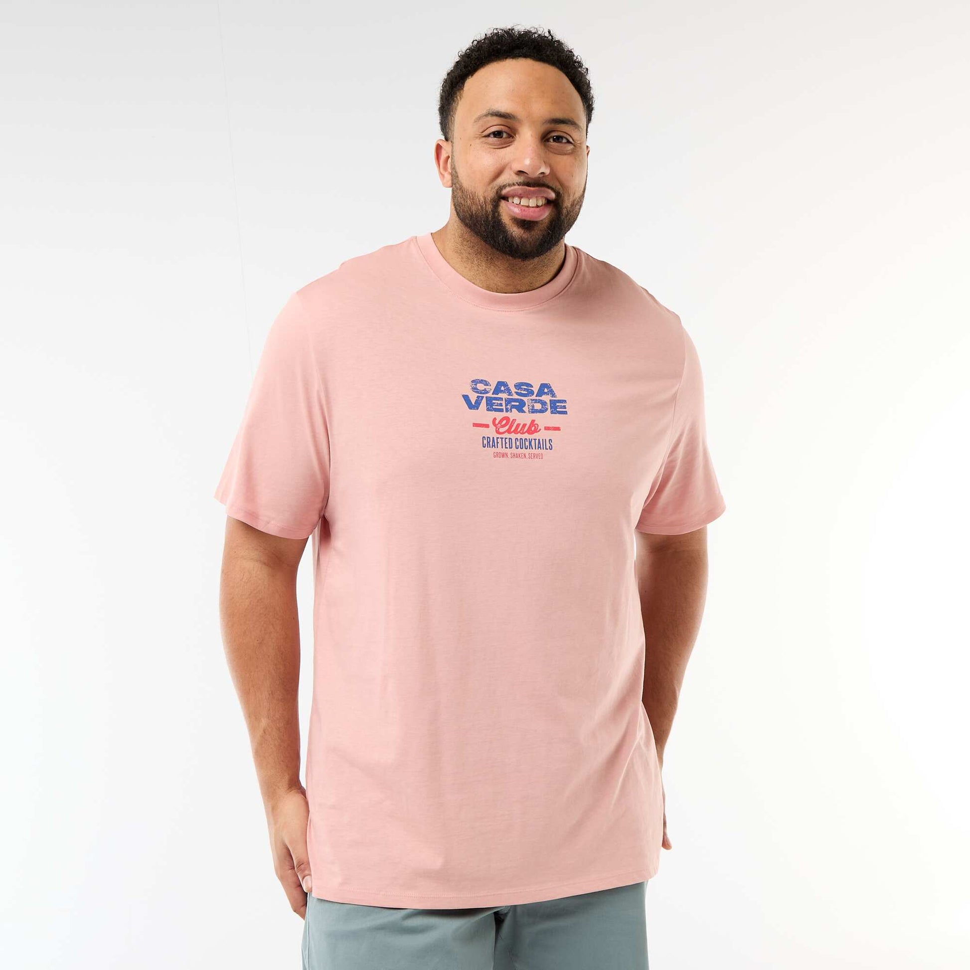 T-shirt imprimé à manches courtes et col rond ROSE