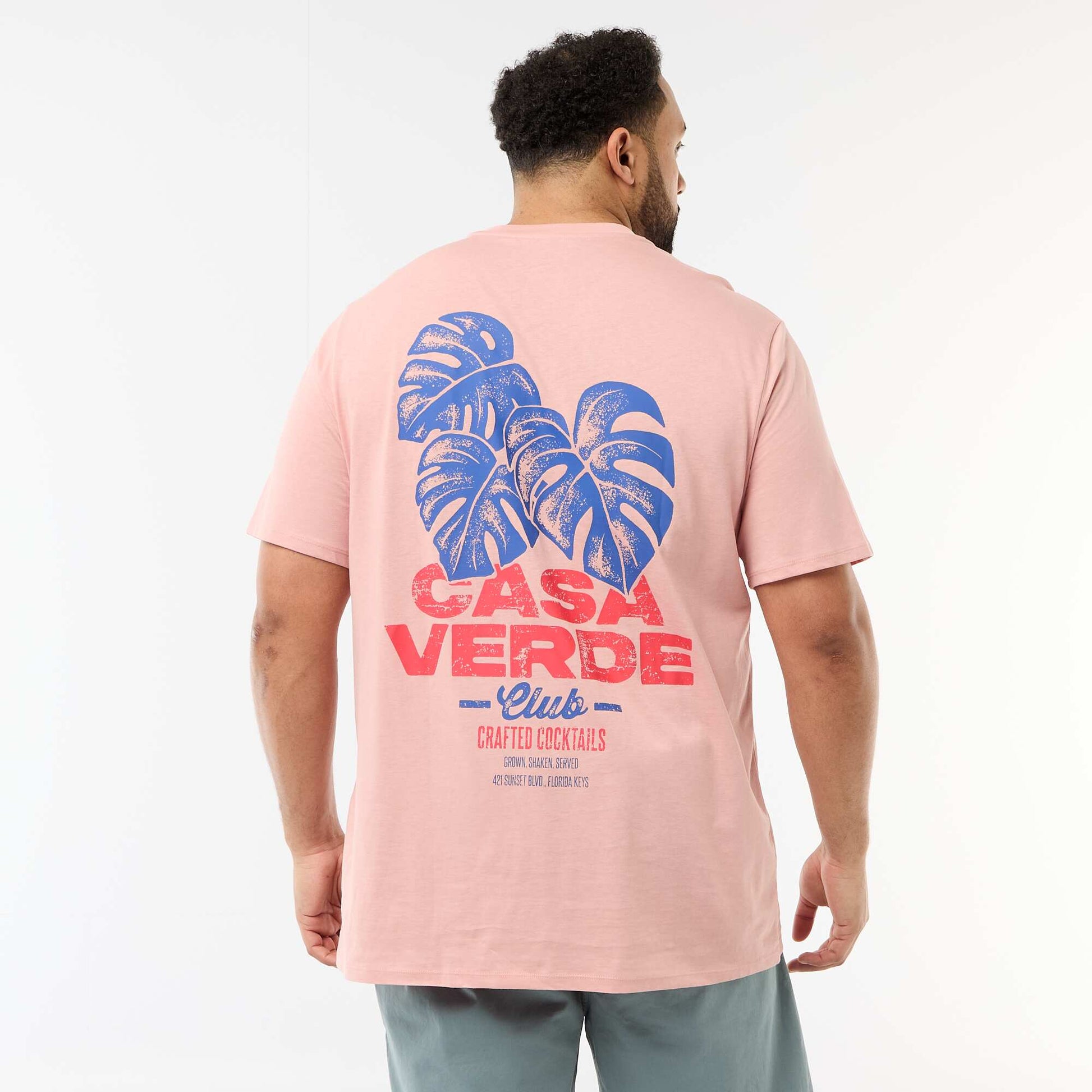T-shirt imprimé à manches courtes et col rond ROSE