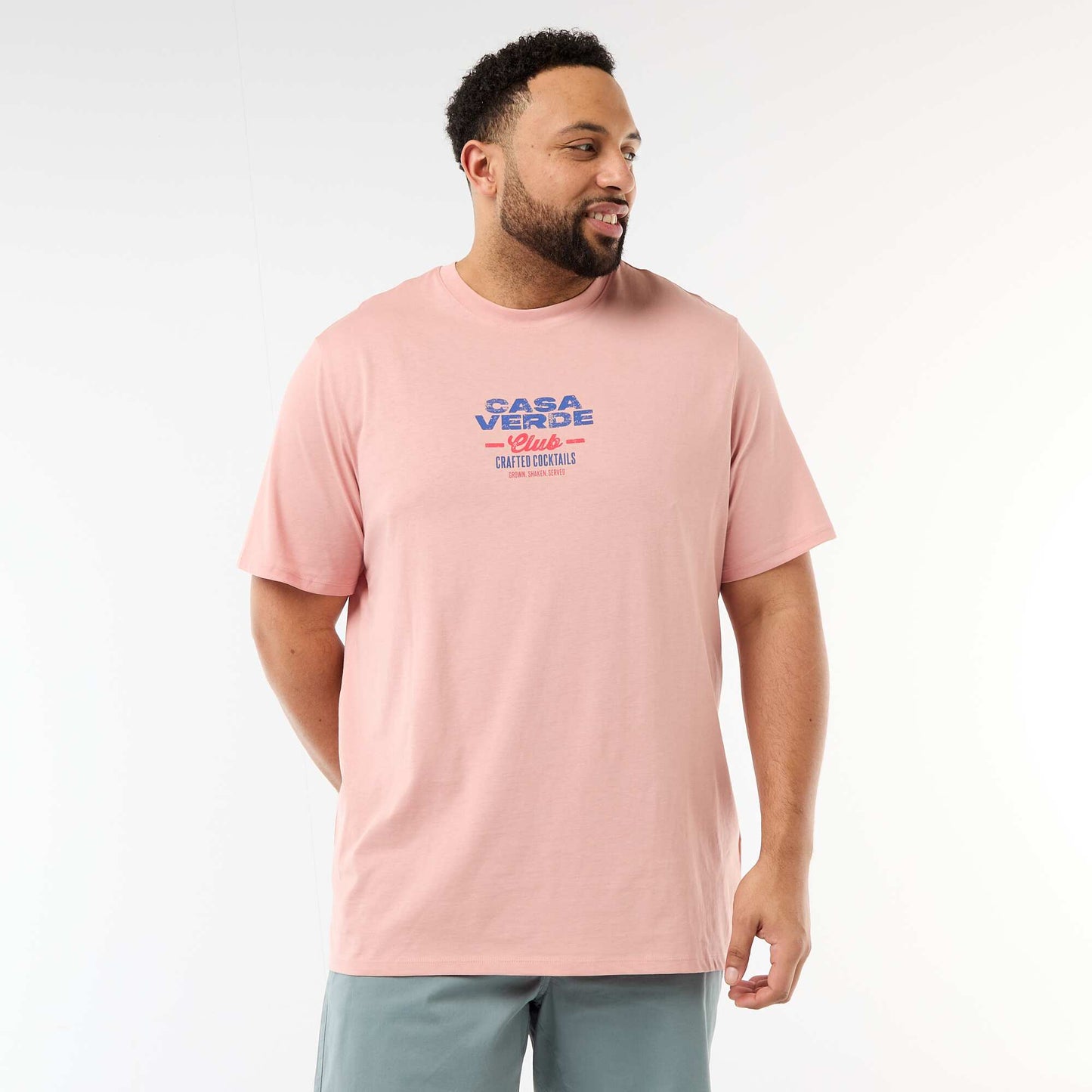 T-shirt imprimé à manches courtes et col rond ROSE
