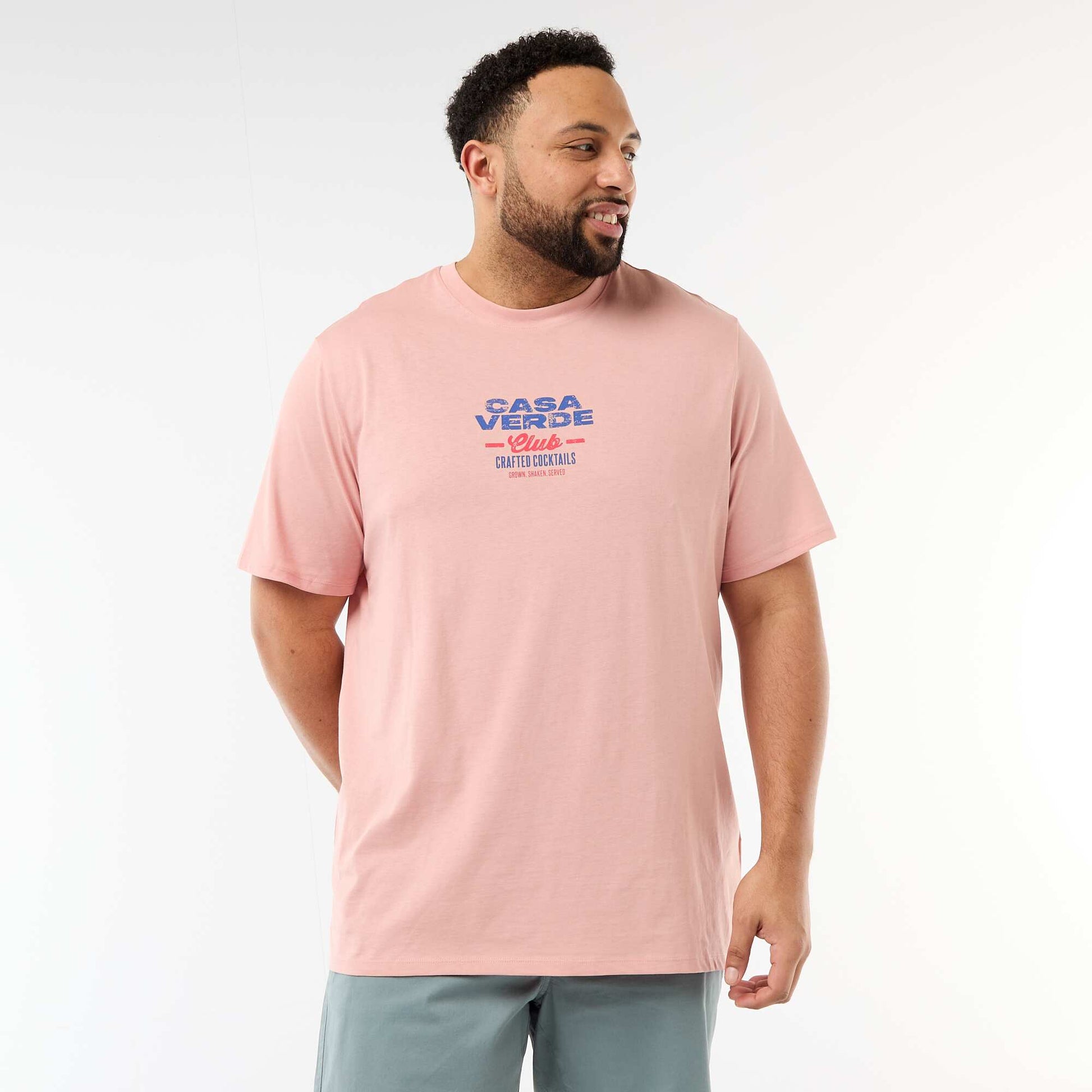 T-shirt imprimé à manches courtes et col rond ROSE