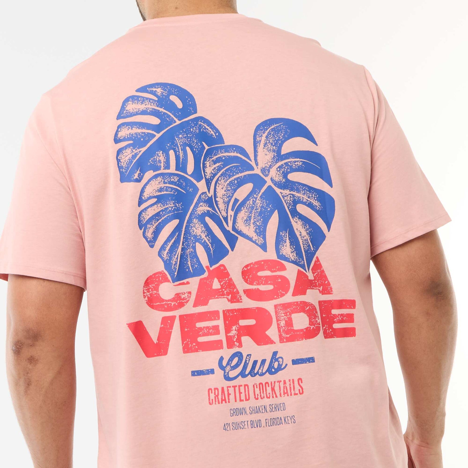 T-shirt imprimé à manches courtes et col rond ROSE