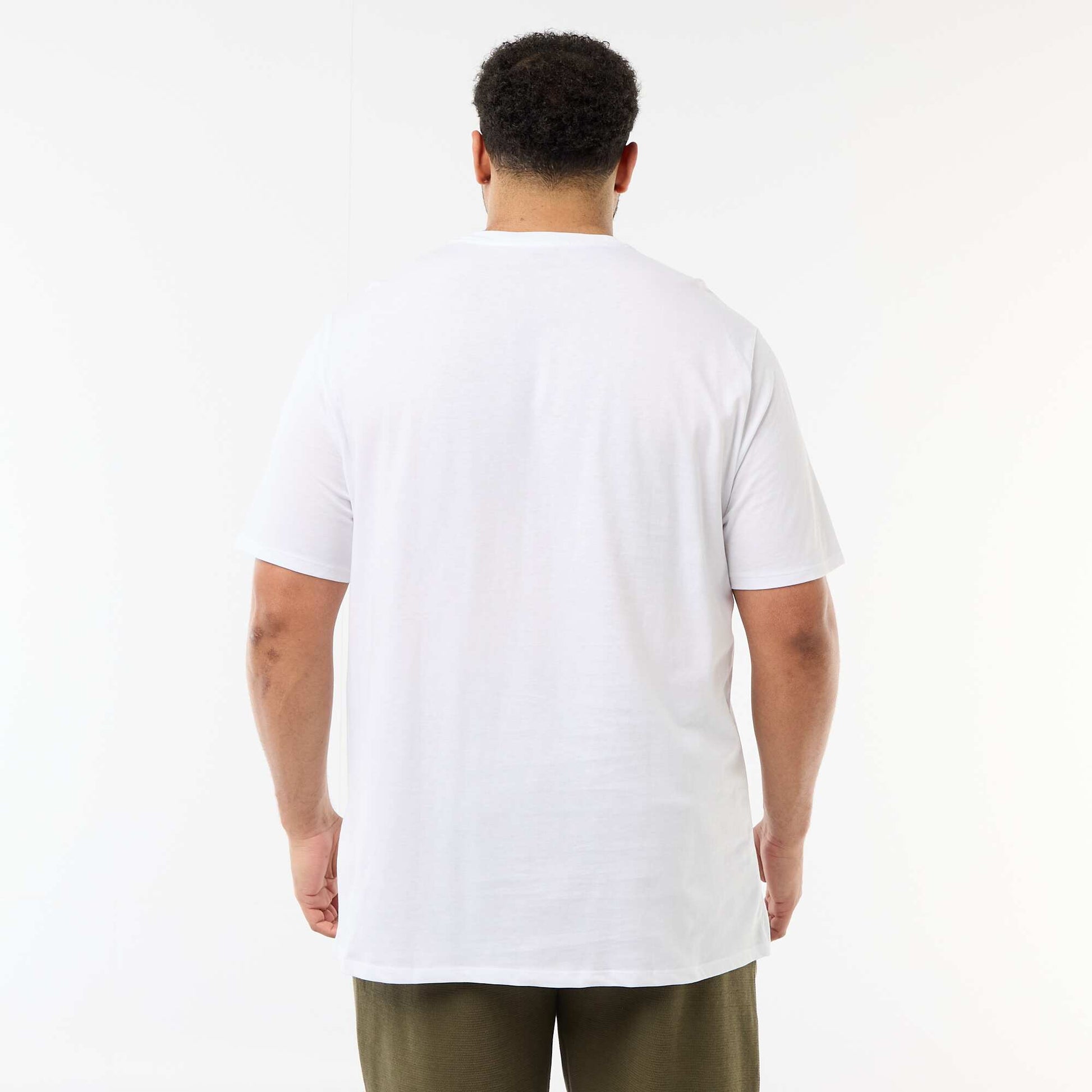 T-shirt imprimé à manches courtes et col rond BLANC