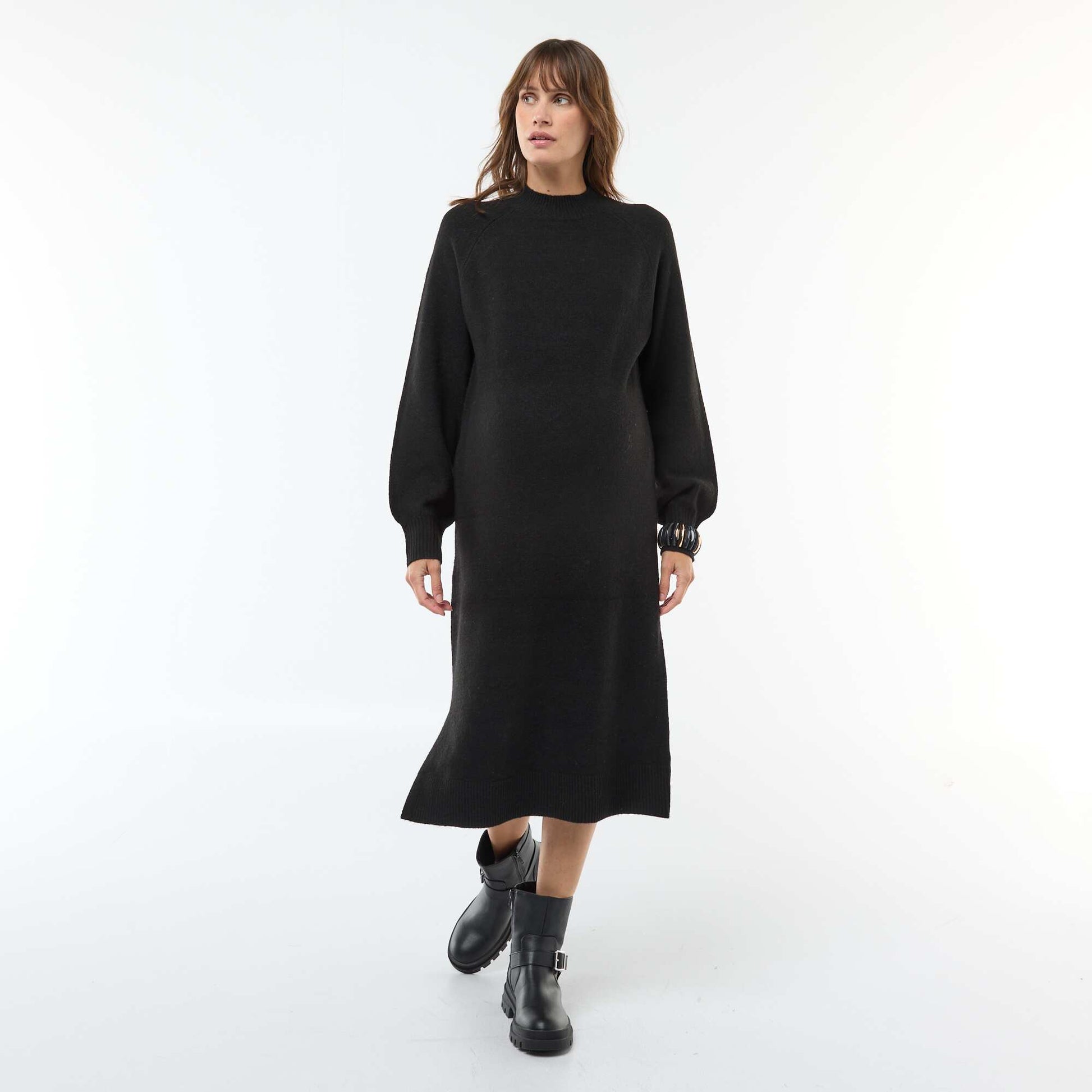 Robe pull de maternité NOIR