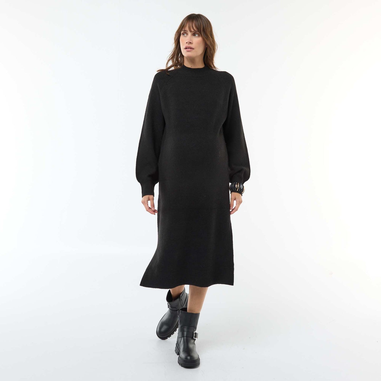 Robe pull de maternité NOIR