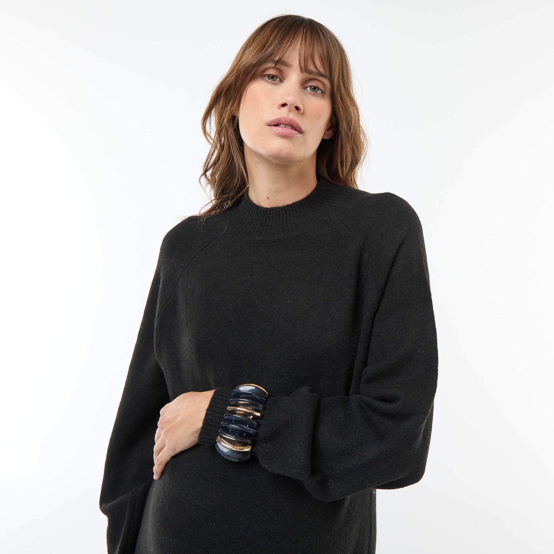 Robe pull de maternité NOIR