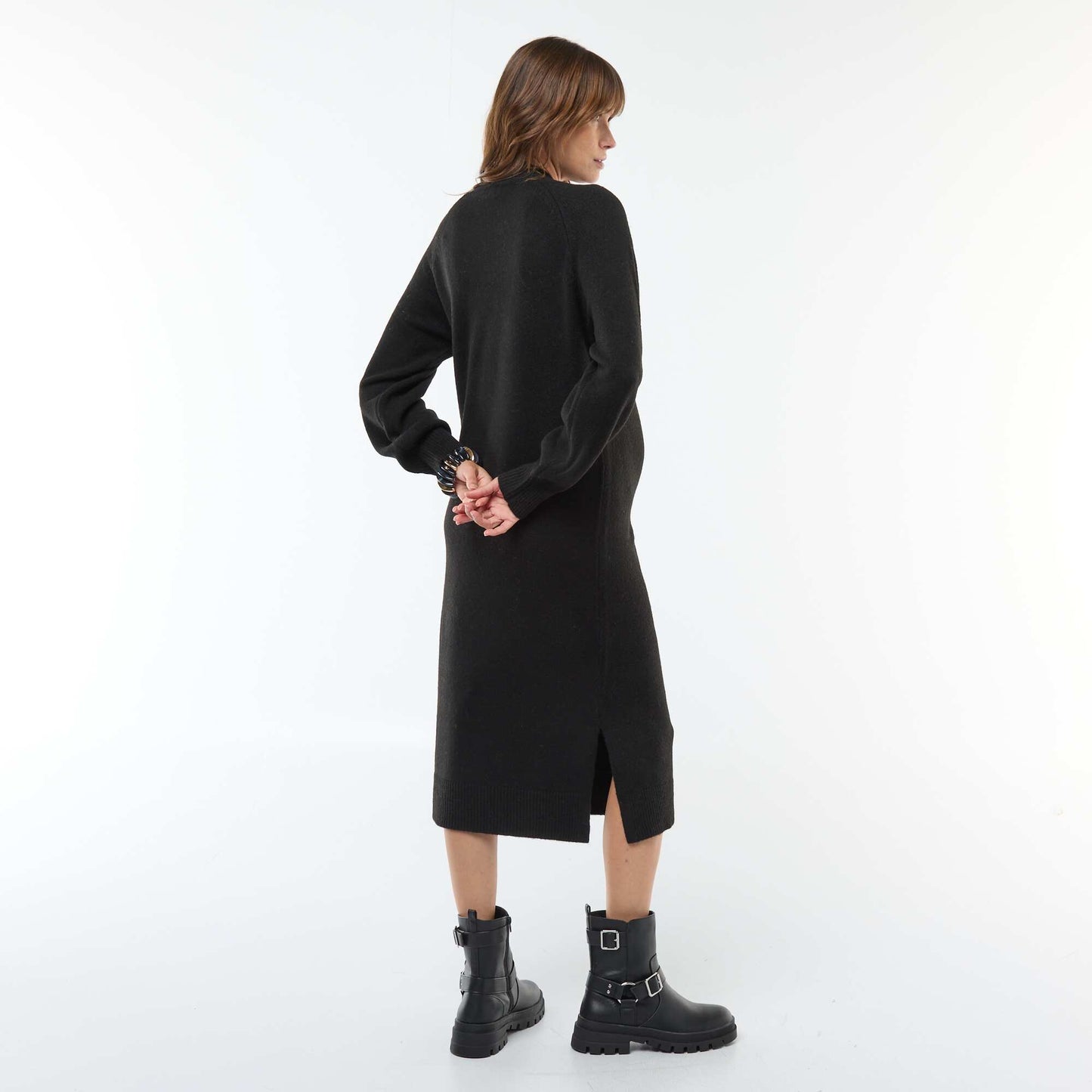 Robe pull de maternité NOIR
