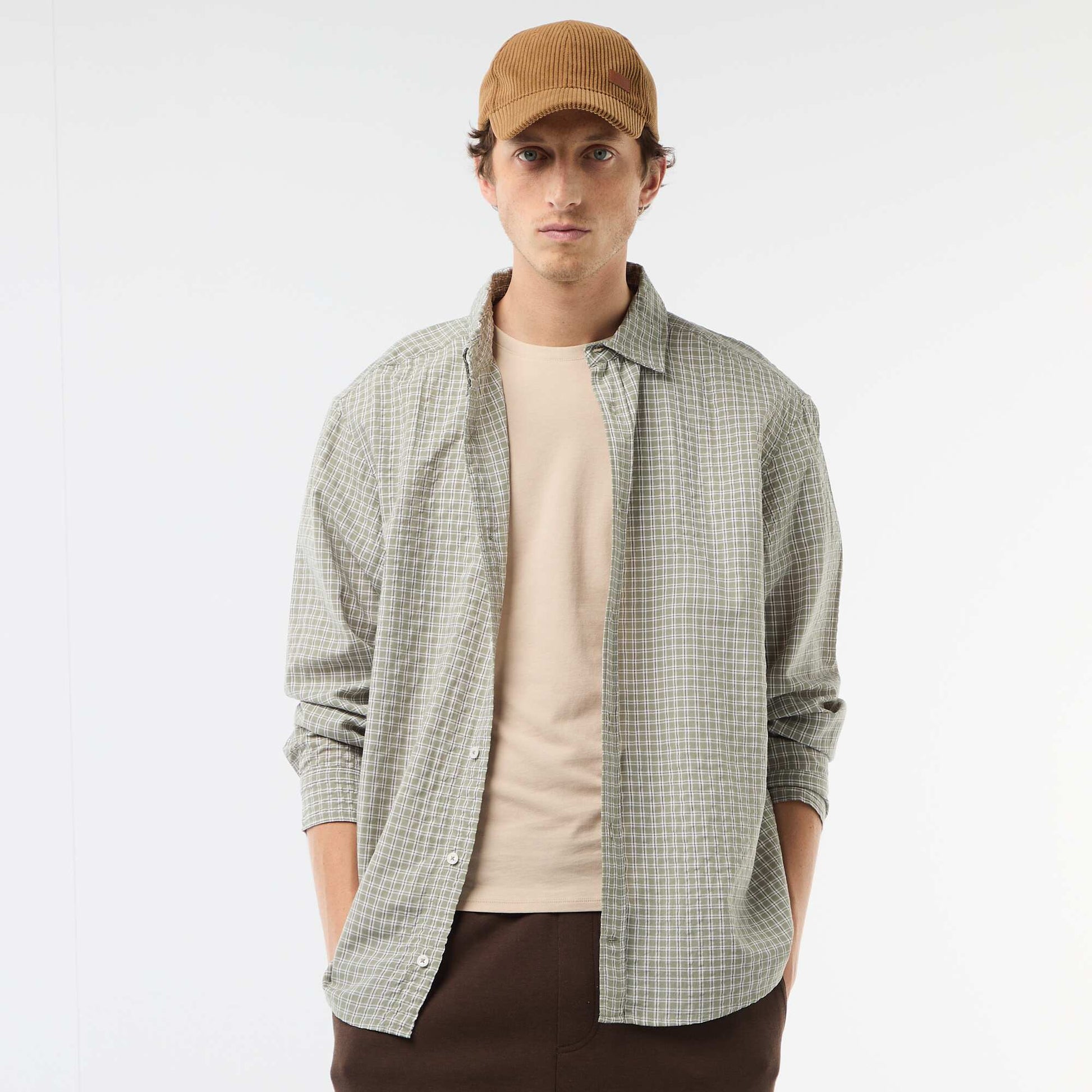 Chemise à carreaux KAKI