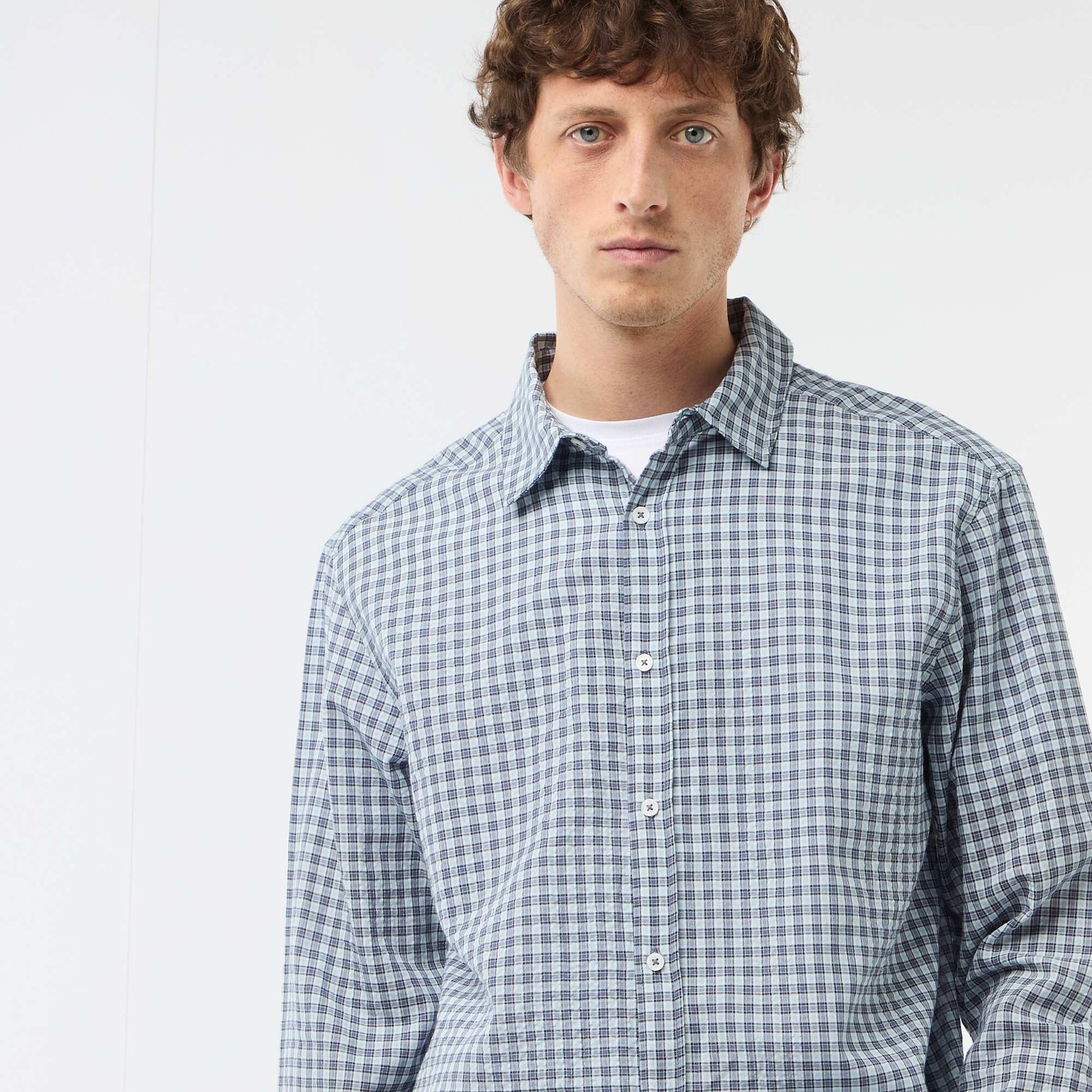 Chemise à carreaux BLEU