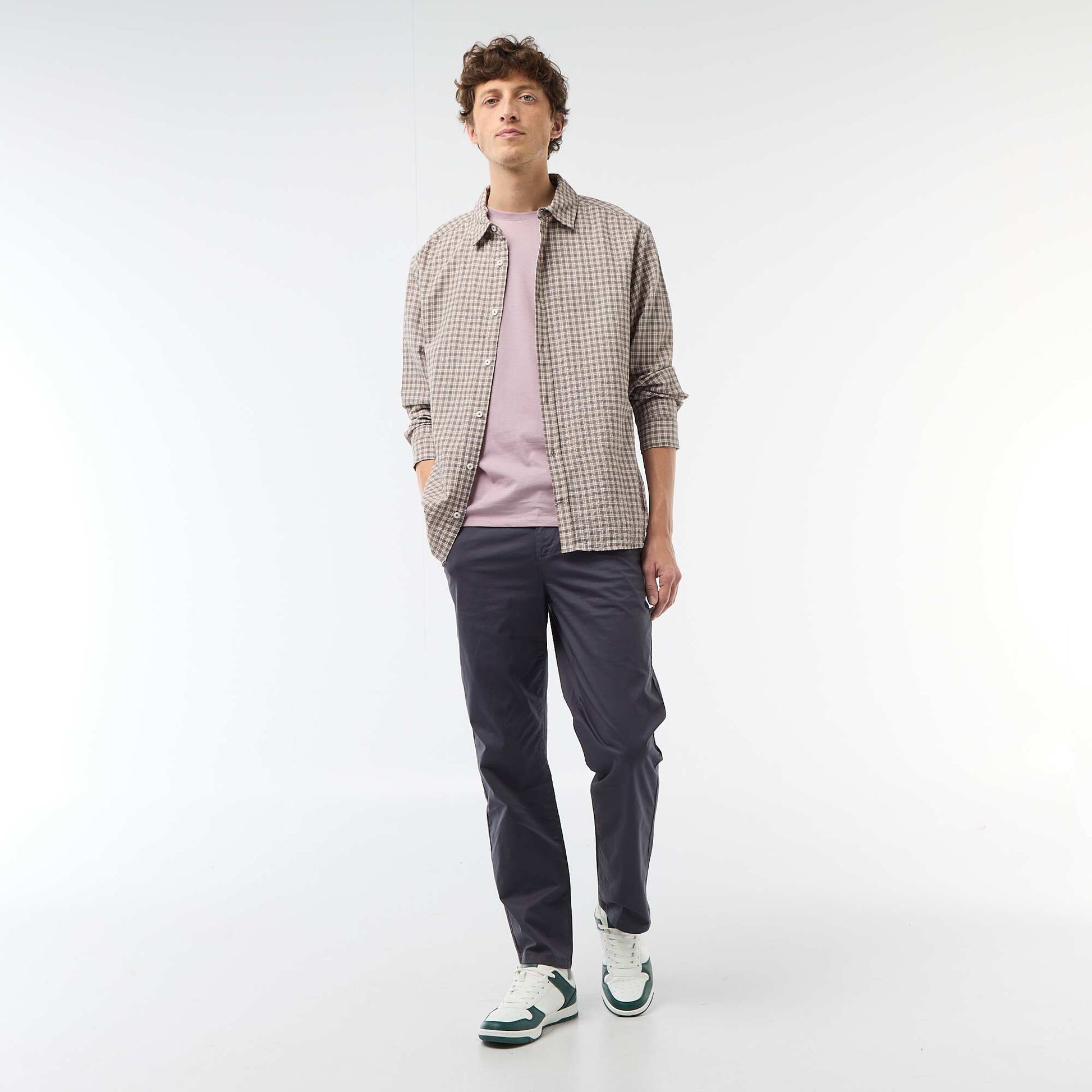 Chemise à carreaux MARRON