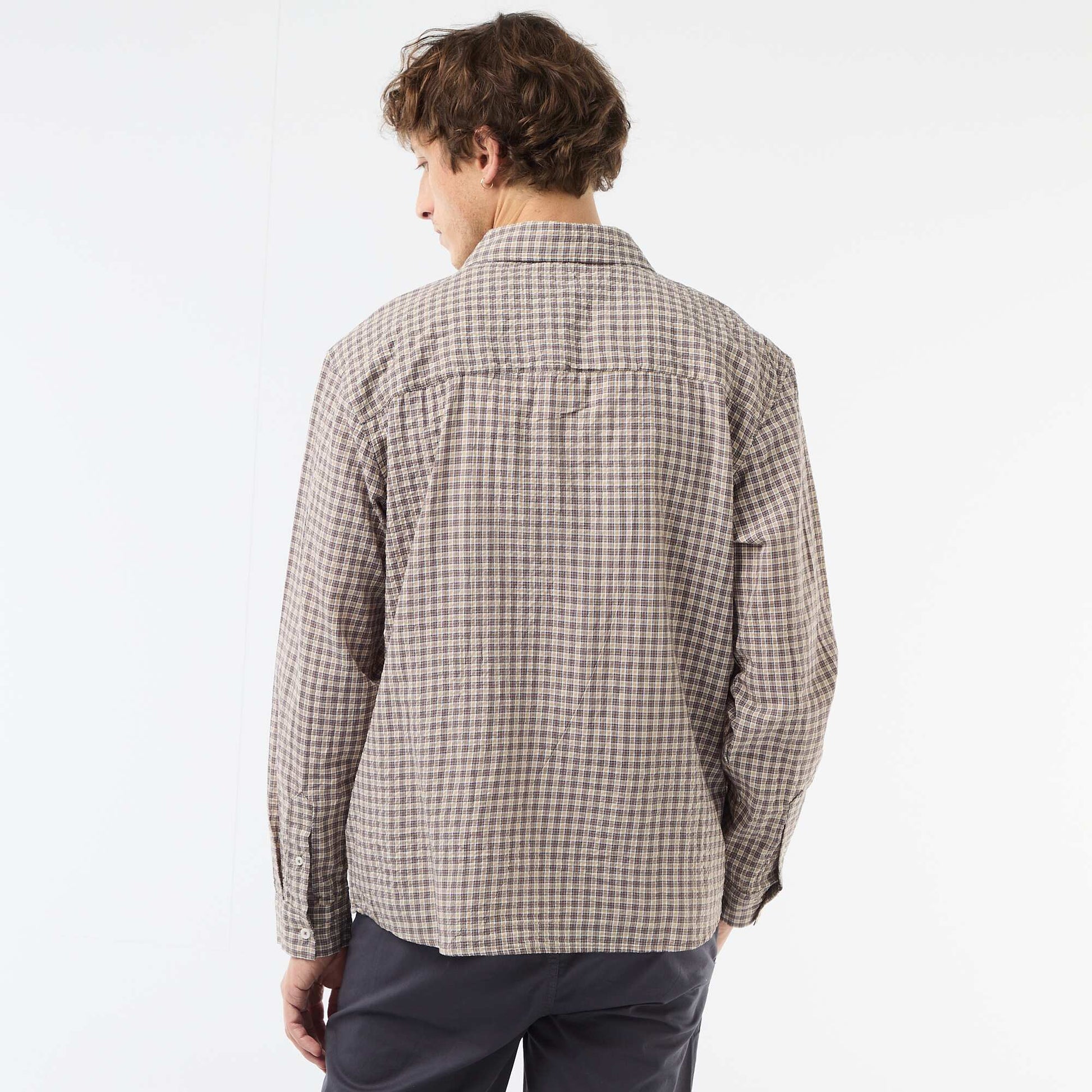 Chemise à carreaux MARRON