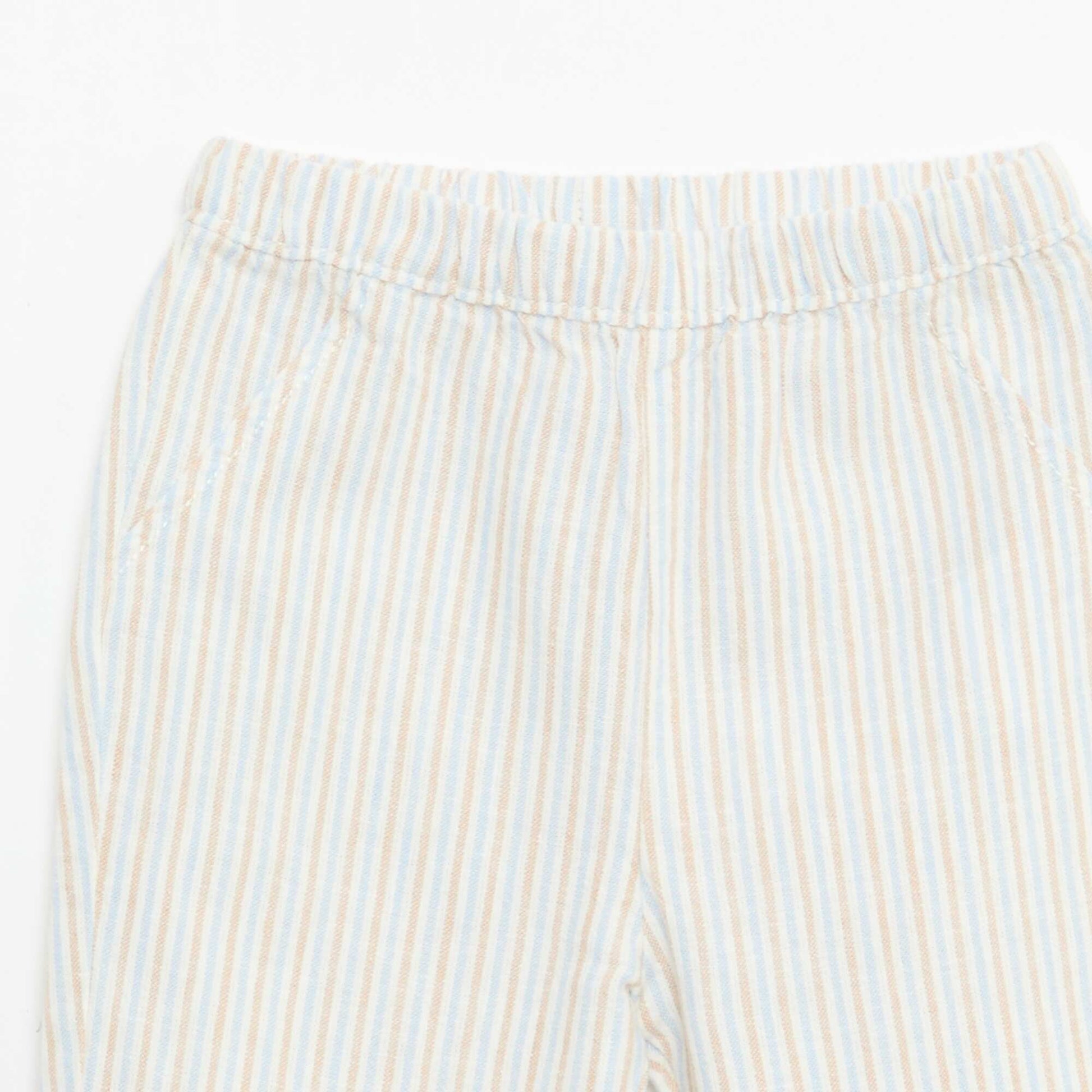 Ensemble chemise + pantalon en lin mélangé - 2 pièces BEIGE