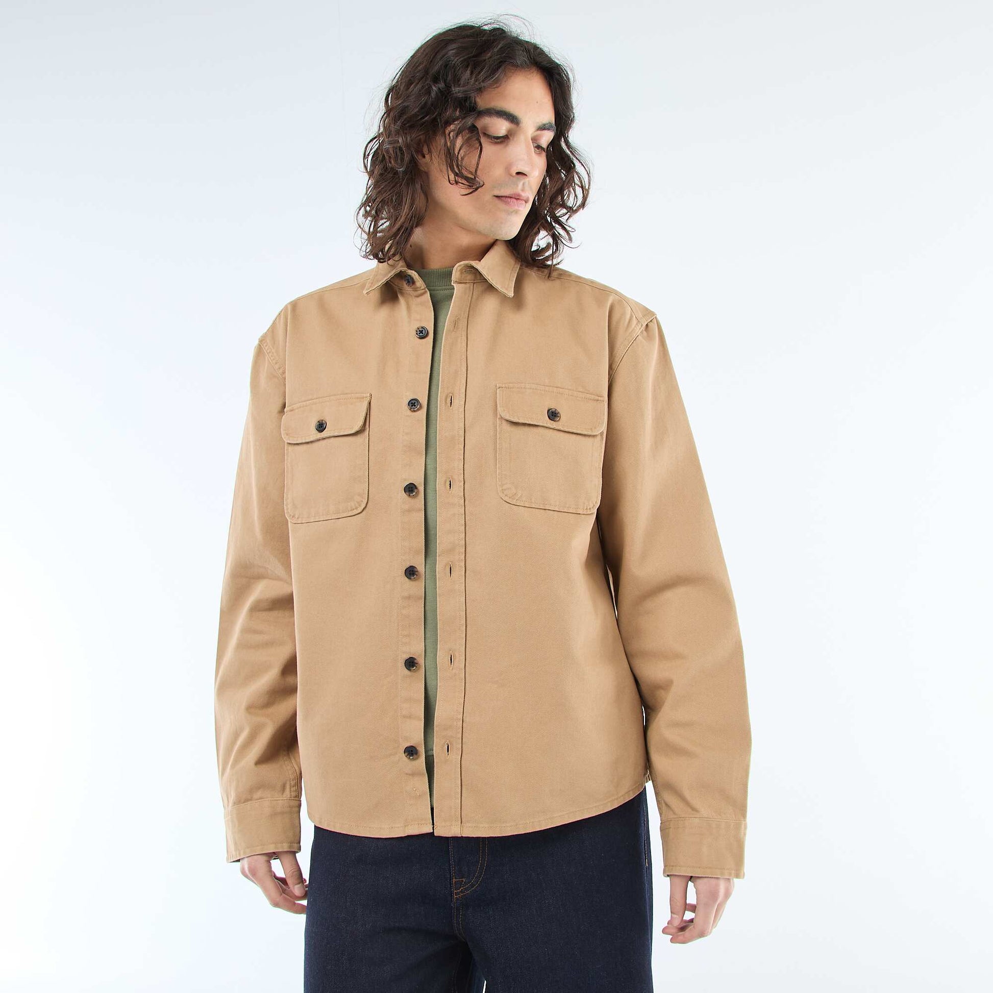 Surchemise en coton BEIGE