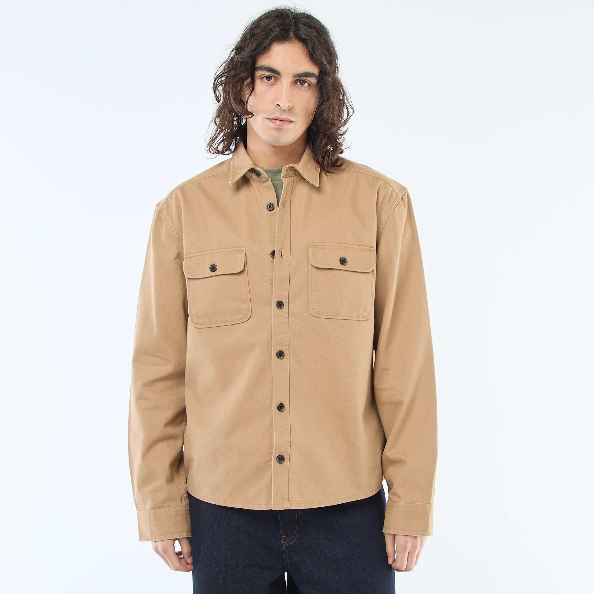 Surchemise en coton BEIGE