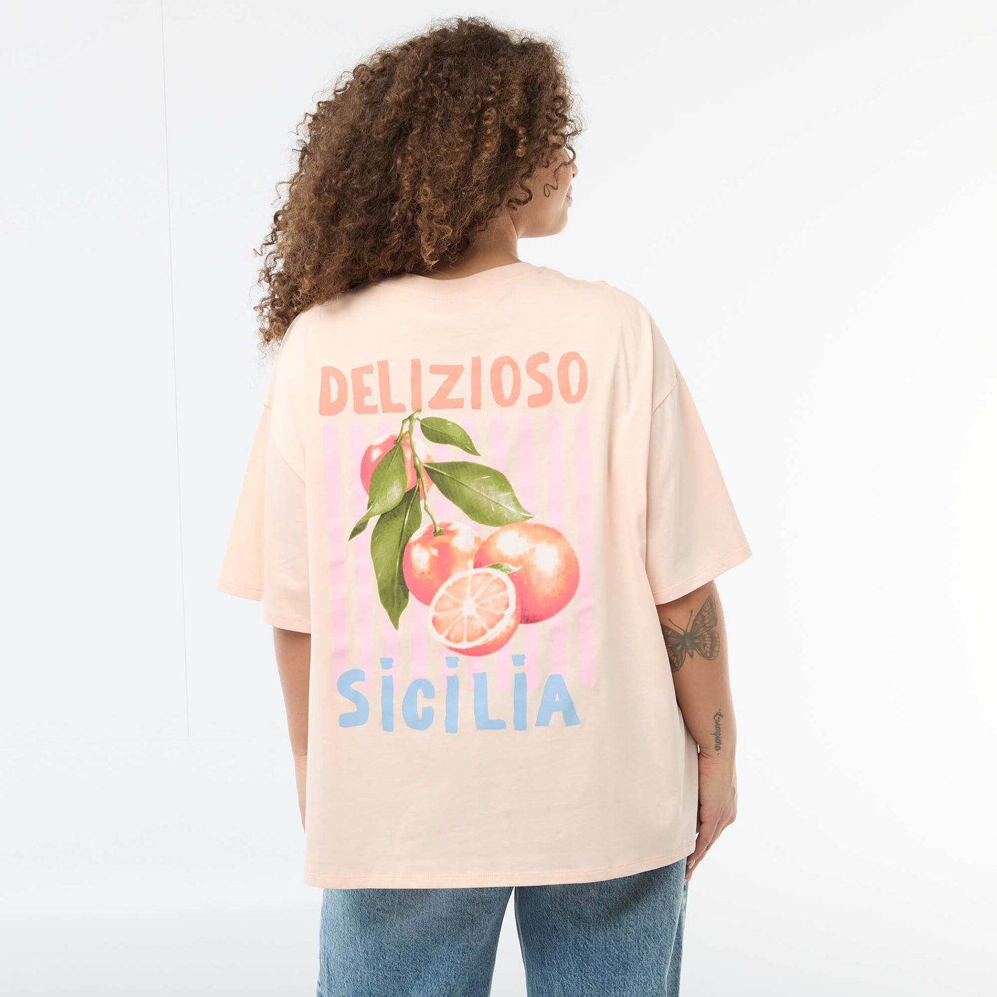 Tee-shirt coupe oversize à manches courtes BLANC