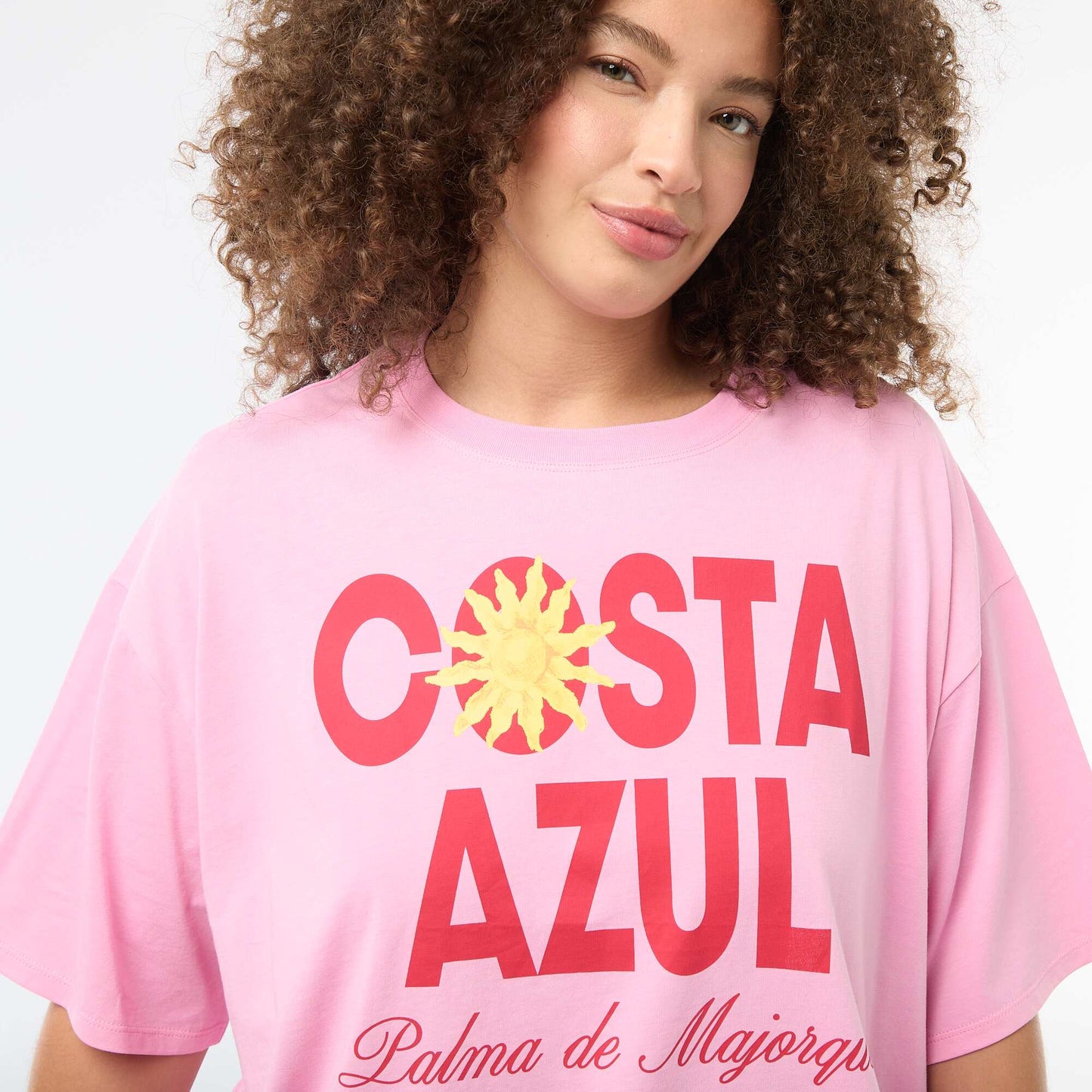 Tee-shirt coupe oversize à manches courtes ROSE