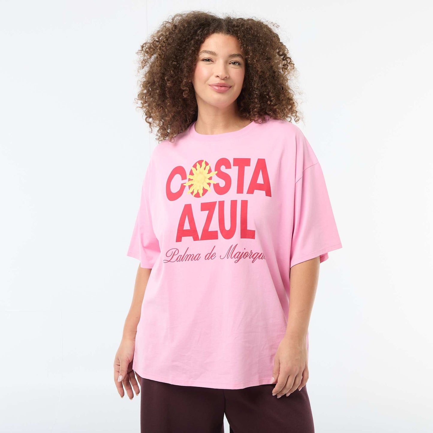 Tee-shirt coupe oversize à manches courtes ROSE