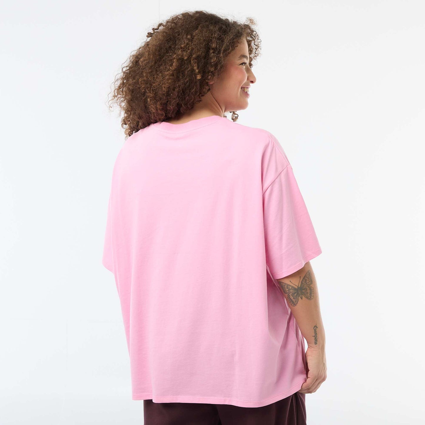 Tee-shirt coupe oversize à manches courtes ROSE