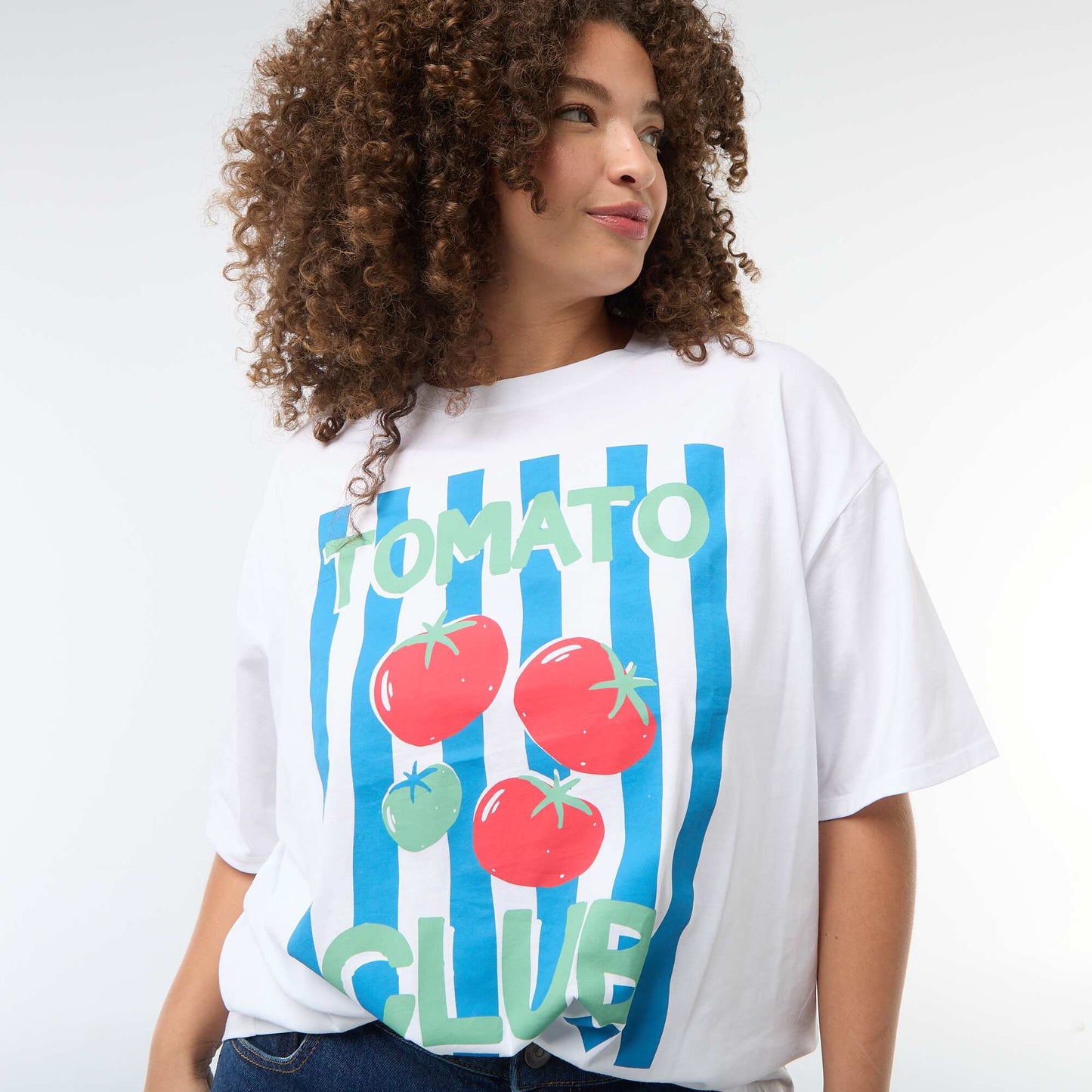 Tee-shirt coupe oversize à manches courtes BLANC