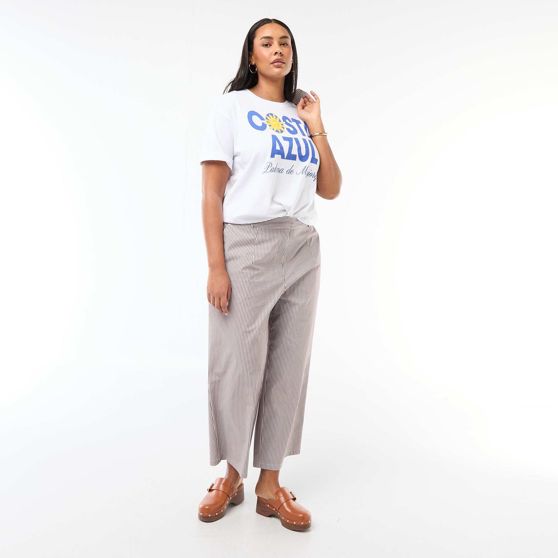 Tee-shirt coupe oversize à manches courtes BLANC