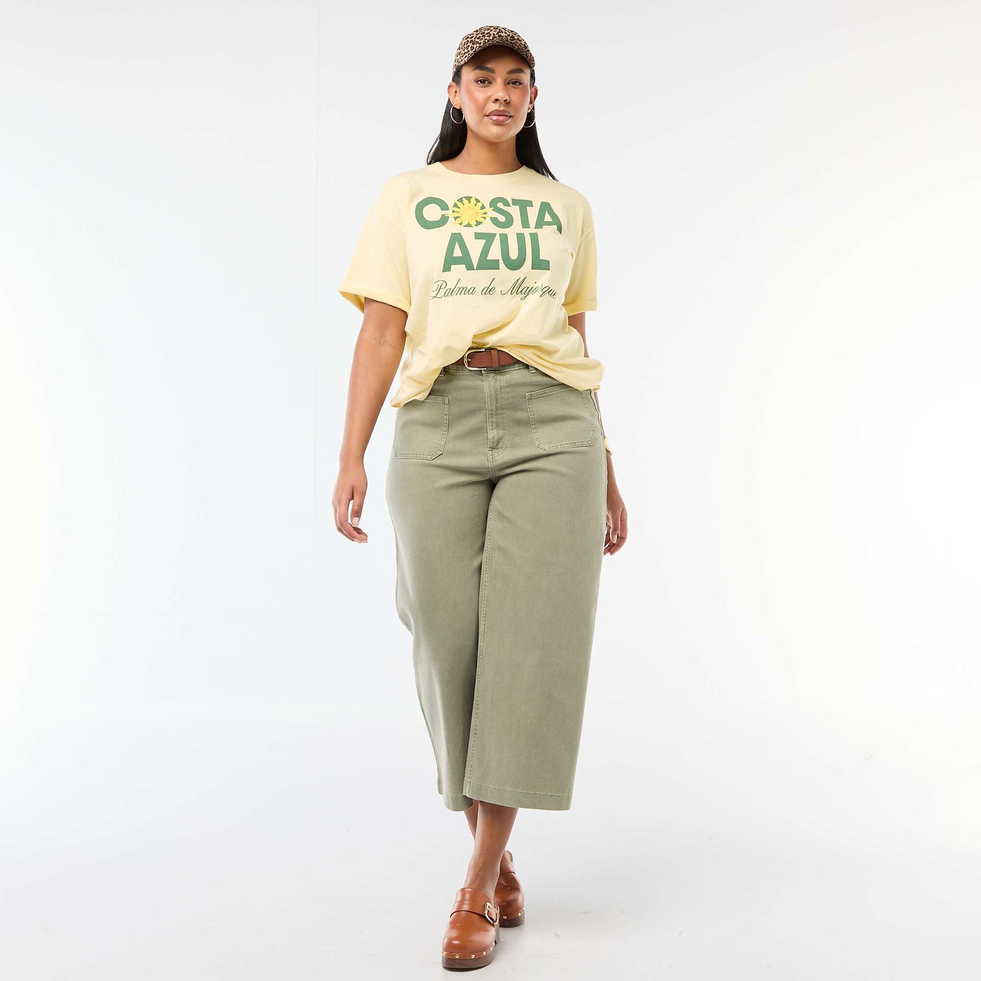 Tee-shirt coupe oversize à manches courtes JAUNE