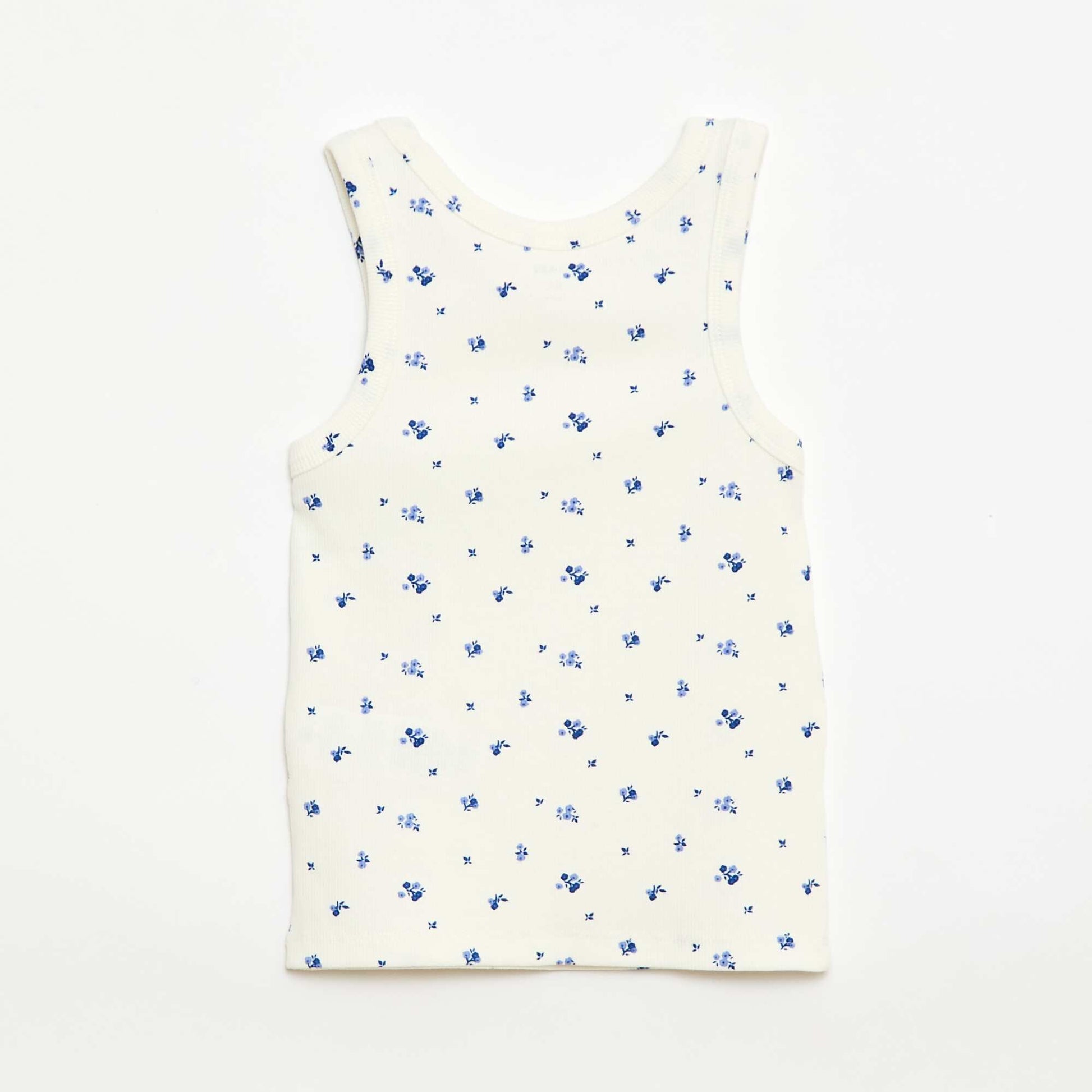 Débardeur en maille côtelée avec imprimé all over BEIGE