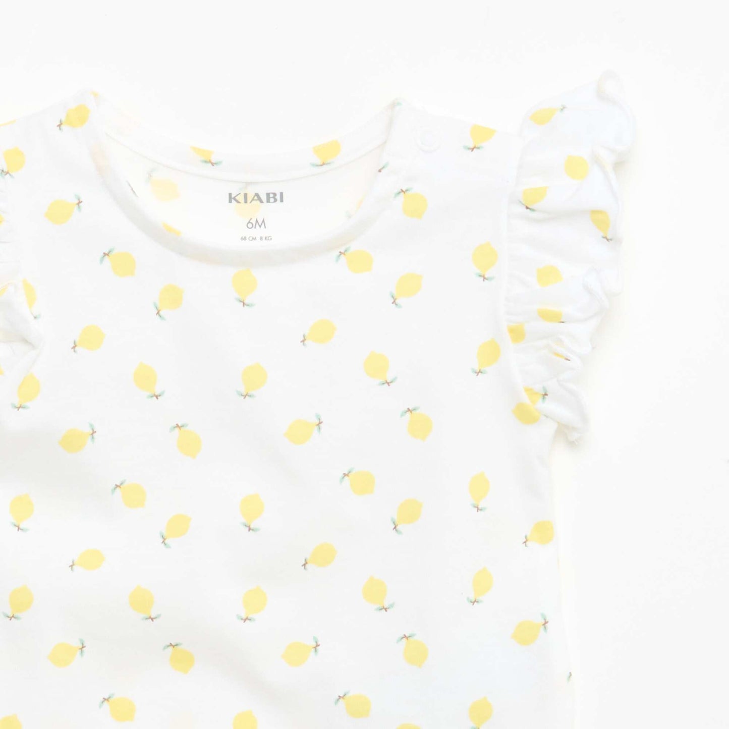 T-shirt en jersey manches courtes volantées BLANC