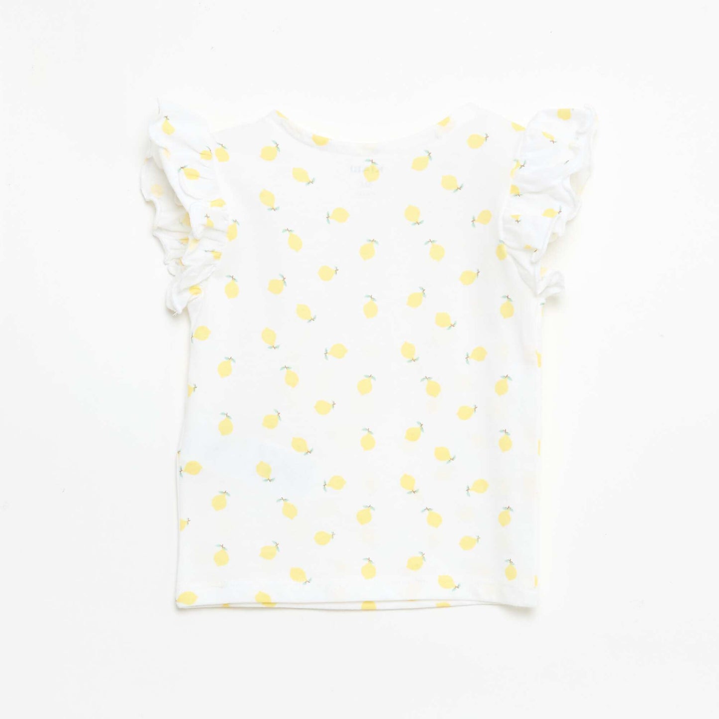 T-shirt en jersey manches courtes volantées BLANC