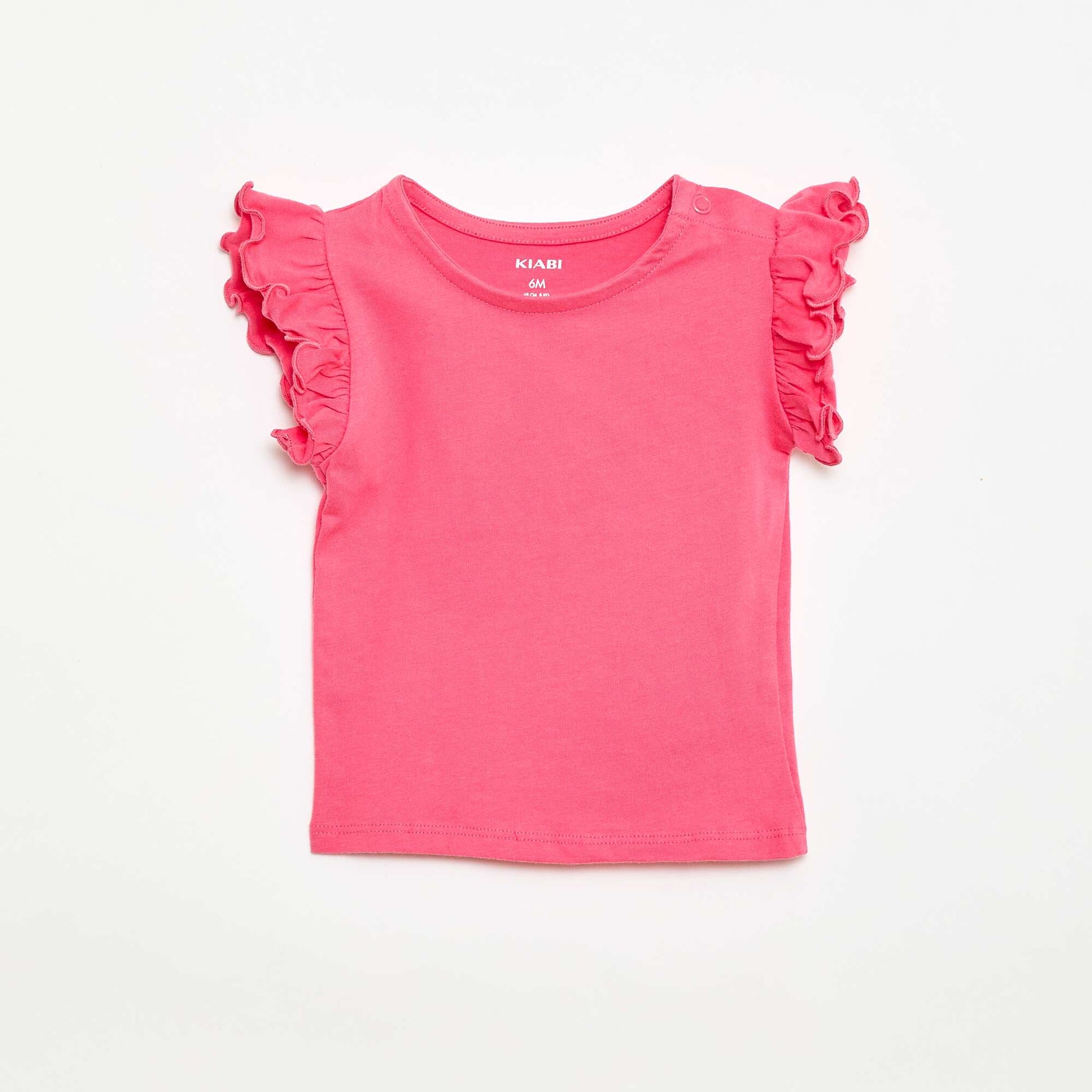 T-shirt en jersey manches courtes volantées ROSE