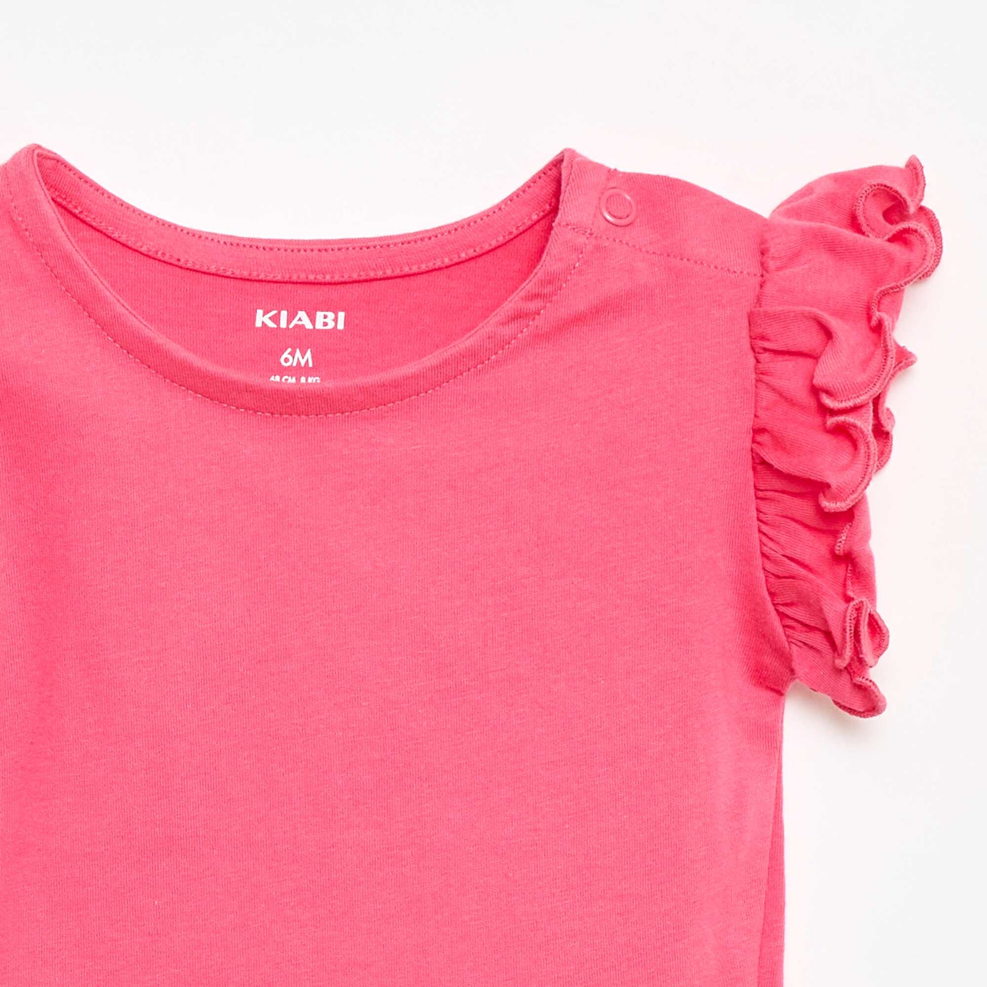 T-shirt en jersey manches courtes volantées ROSE