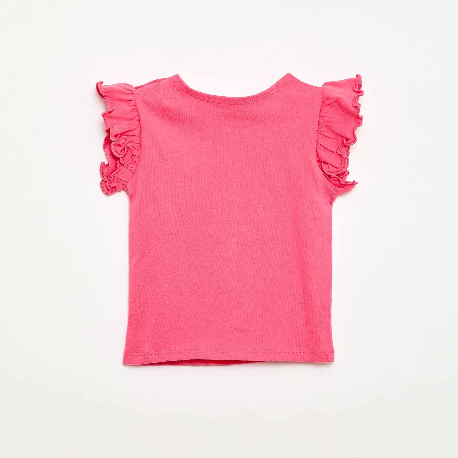 T-shirt en jersey manches courtes volantées ROSE
