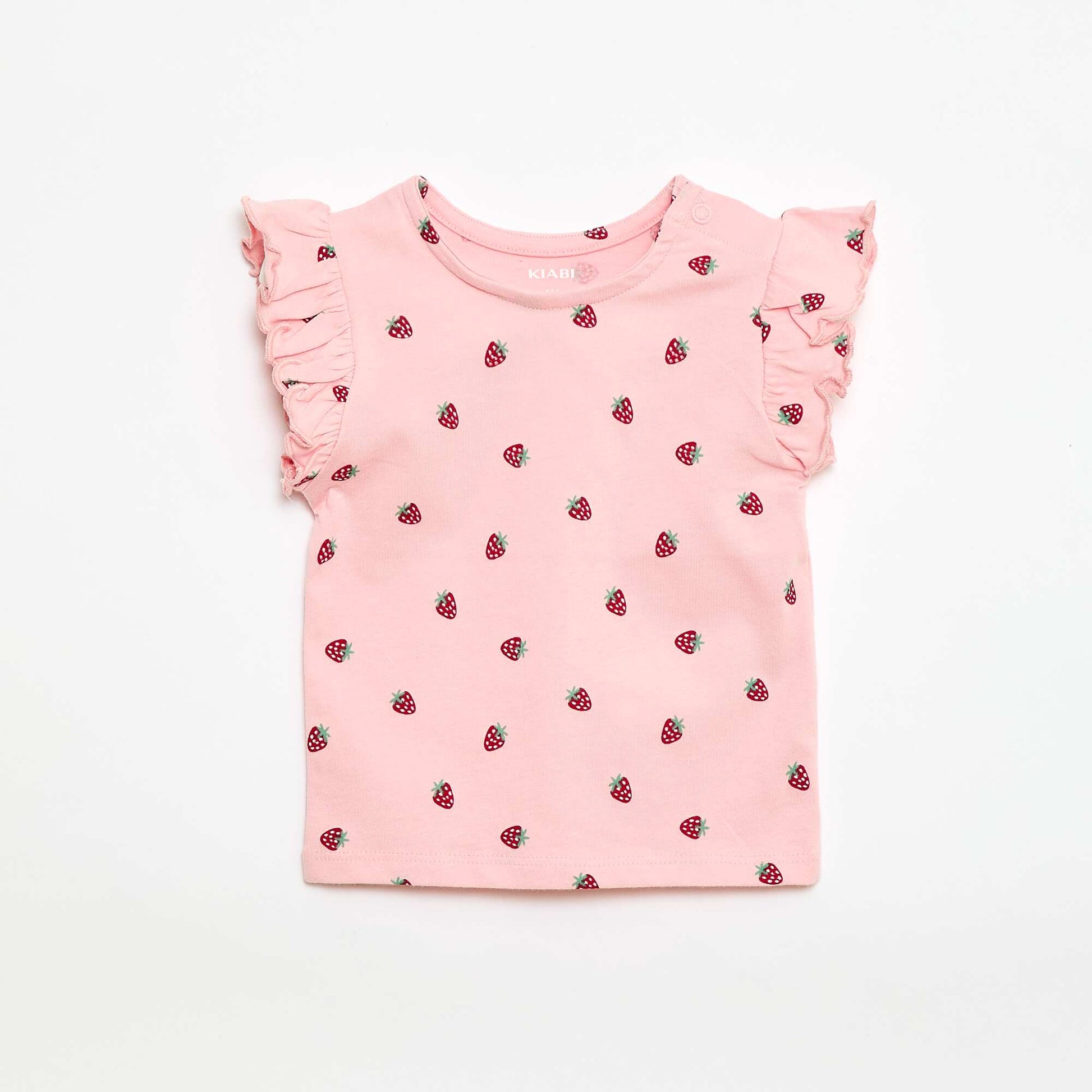 T-shirt en jersey manches courtes volantées ROSE